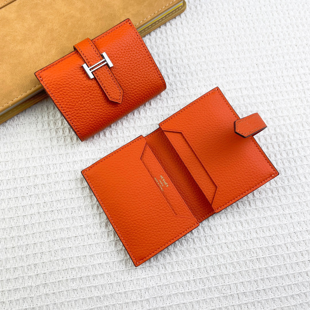 Hermes Litchi-Grain Leather Business Card Holder - Image 6