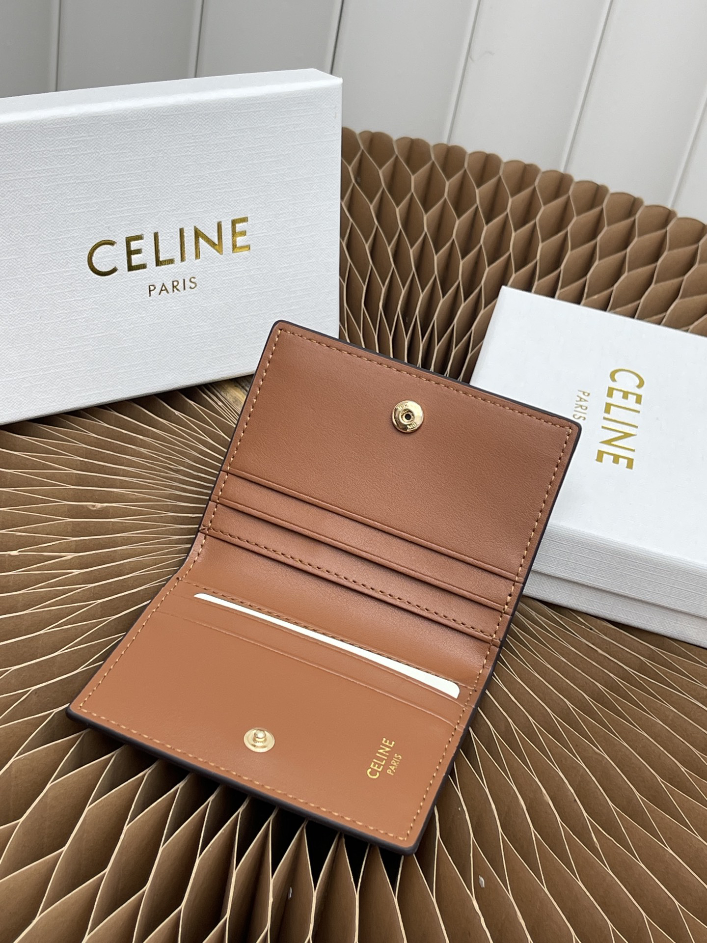 Celine Triomphe Logo-Print Bifold Card Holder - Image 6