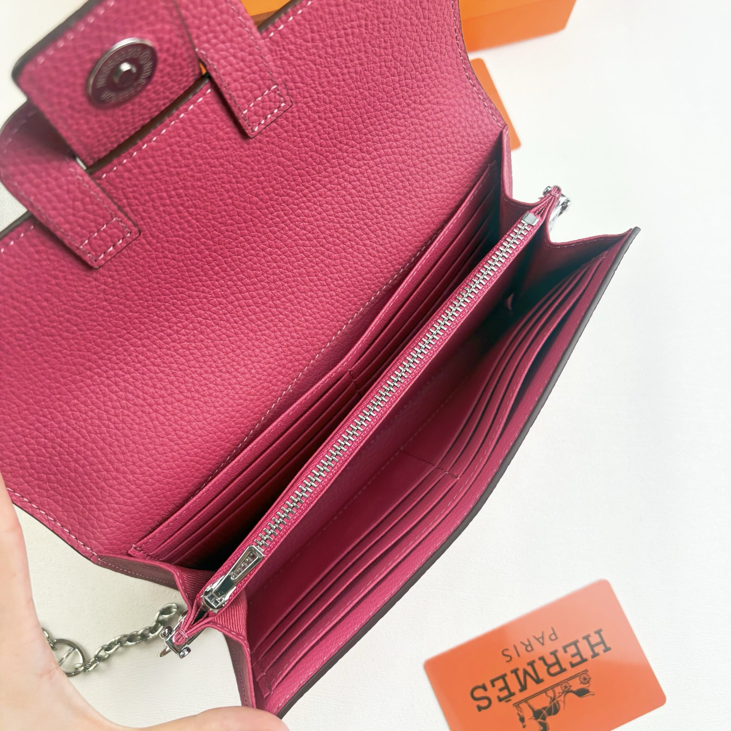 Hermès Long Wallet with Detachable Chain Strap - Image 6