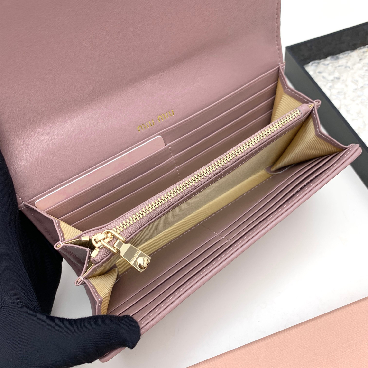 Miu Miu Lambskin Zipper Wallet - Image 6