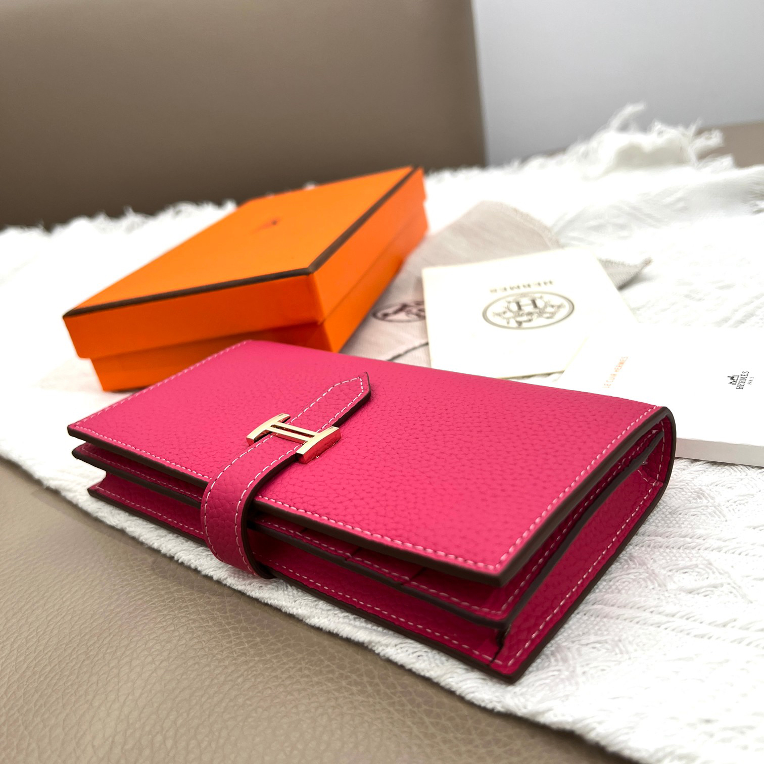 Hermes Women’s Leather Vertical Zip Wallet - Image 6