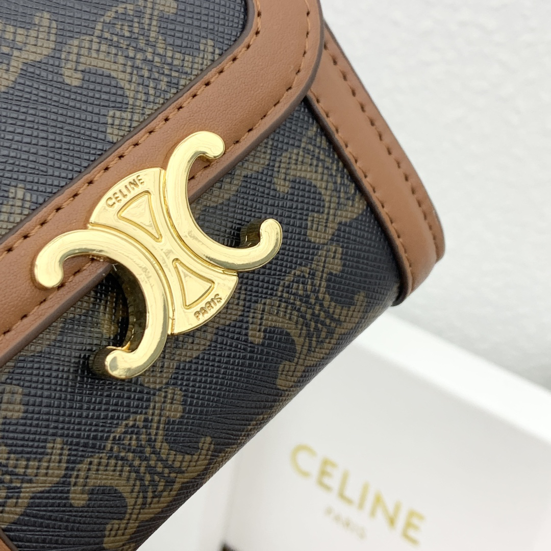 Celine Triomphe Small Embroidered Textile Wallet - Image 6