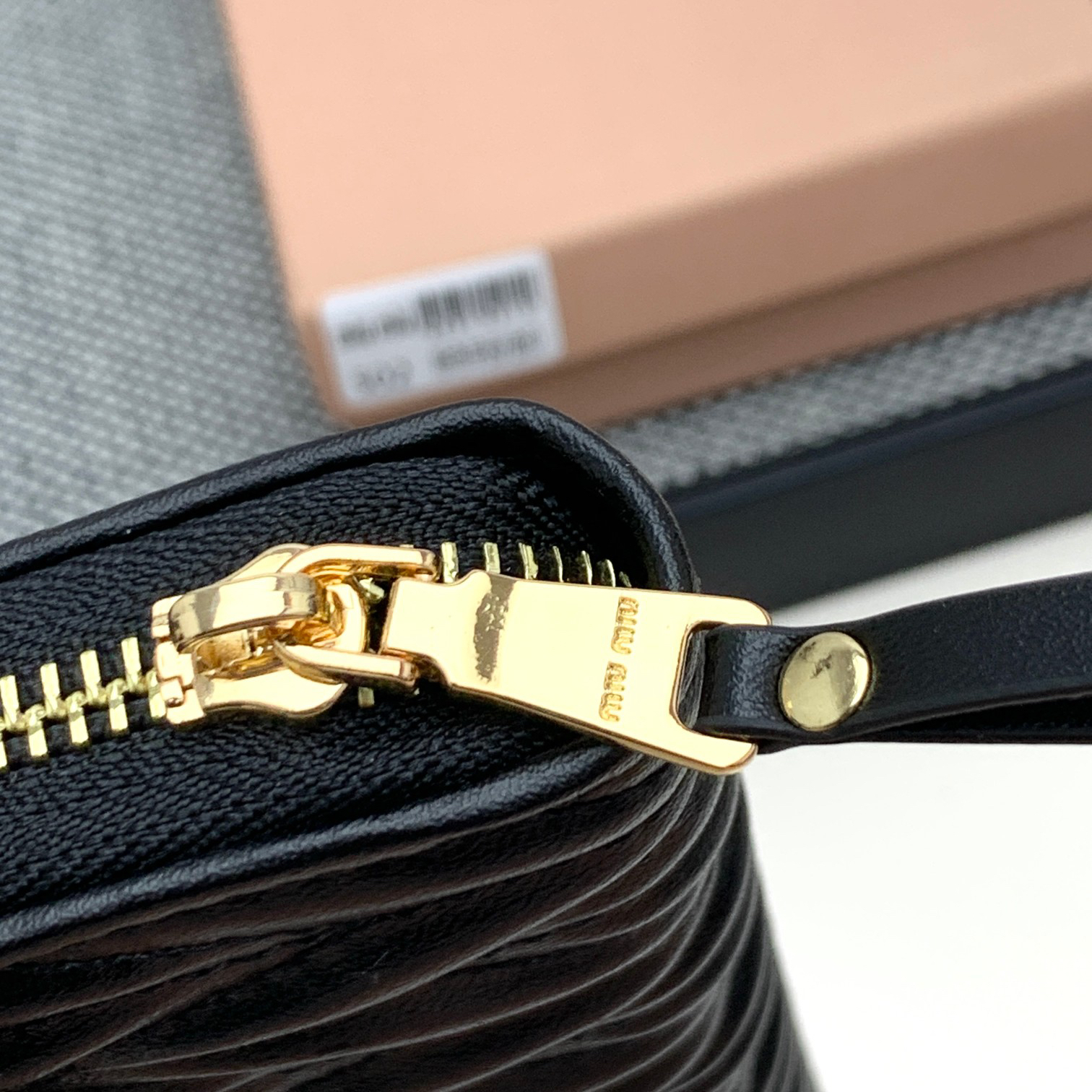 Miu Miu Sheep Leather Zip Wallet - Image 6