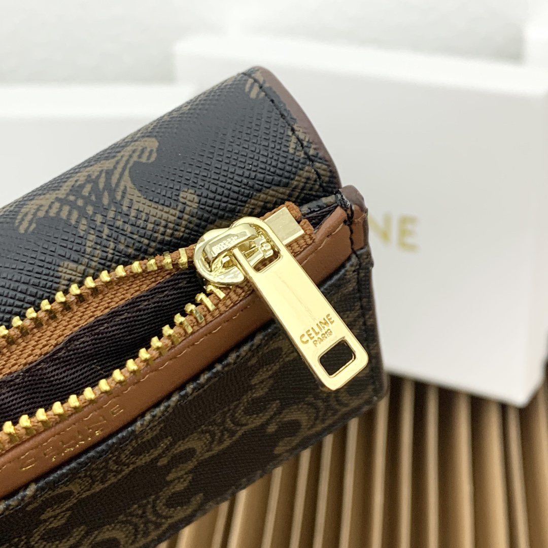 Celine Triomphe Canvas Small Leather Wallet - Image 6