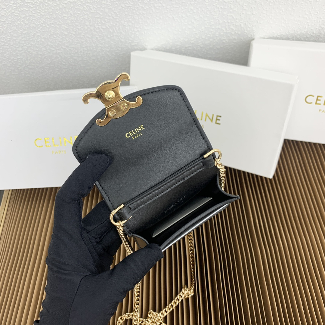 CELINE Triomphe Phone Bag in Fine-Grain Calfskin - Image 6