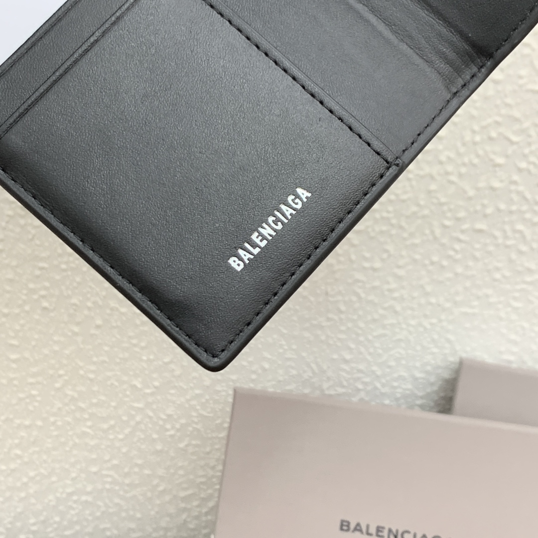 Balenciaga Black Soft Textured Calfskin Passport Holder - Image 6