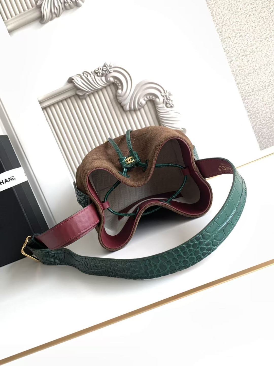 Chanel 26B AS6537 Small Calfskin Bucket Crossbody Bag - Image 6