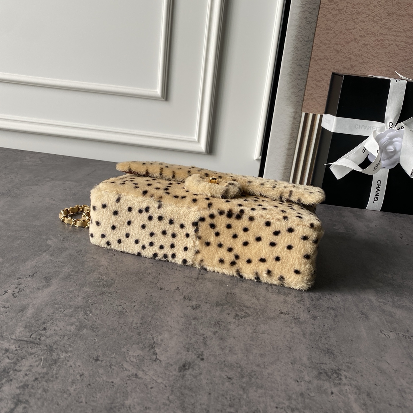 Chanel Limited-Edition Leopard-Print Velvet Classic Flap Bag - Image 6