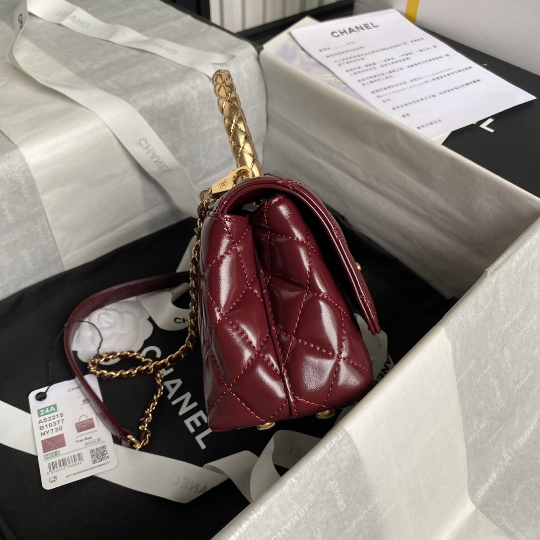 Chanel Coco Handle Leather Handbag - Image 6