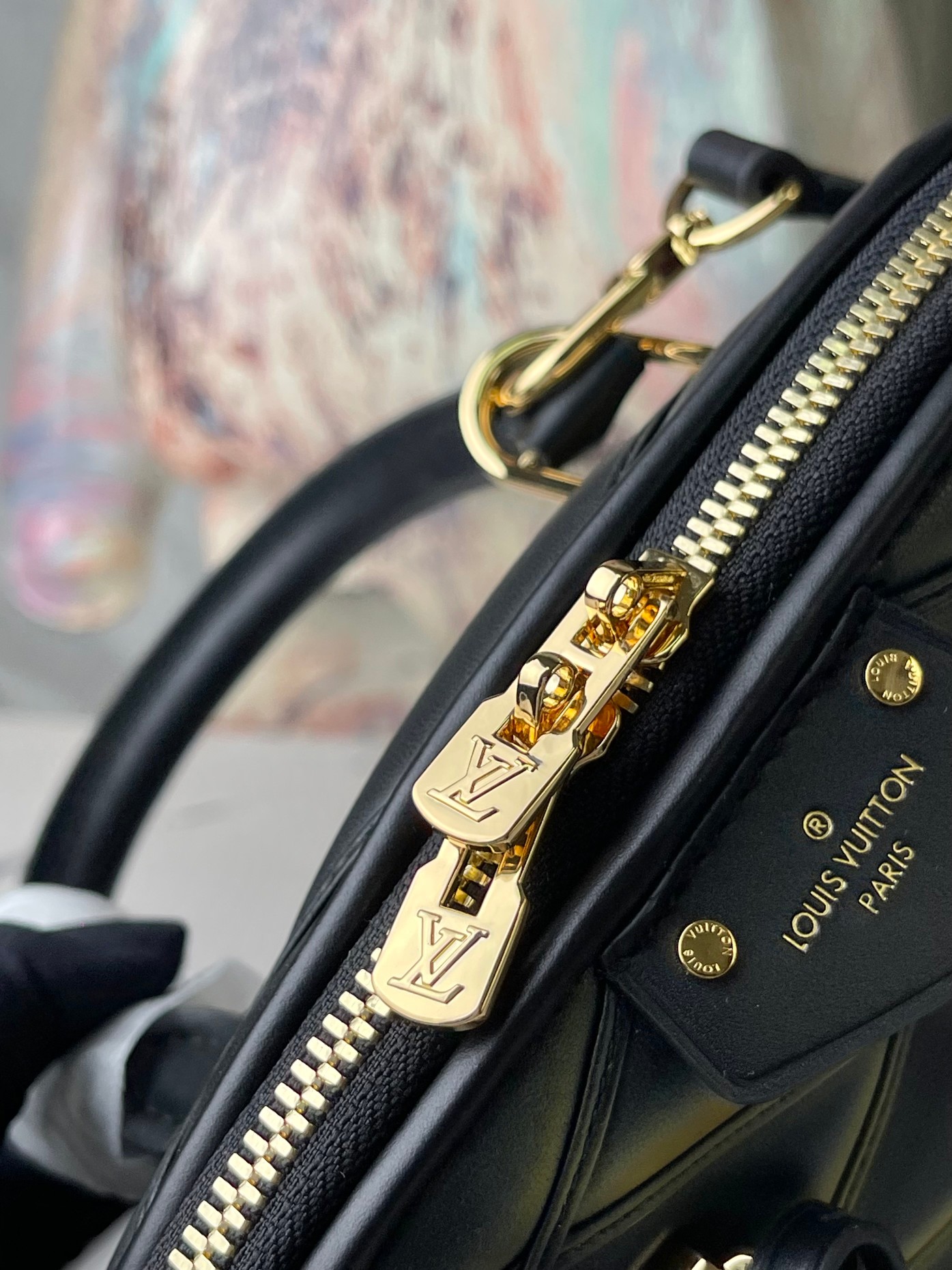 Louis Vuitton Alma BB Gradient Diamond-Quilted Leather Handbag - Image 7