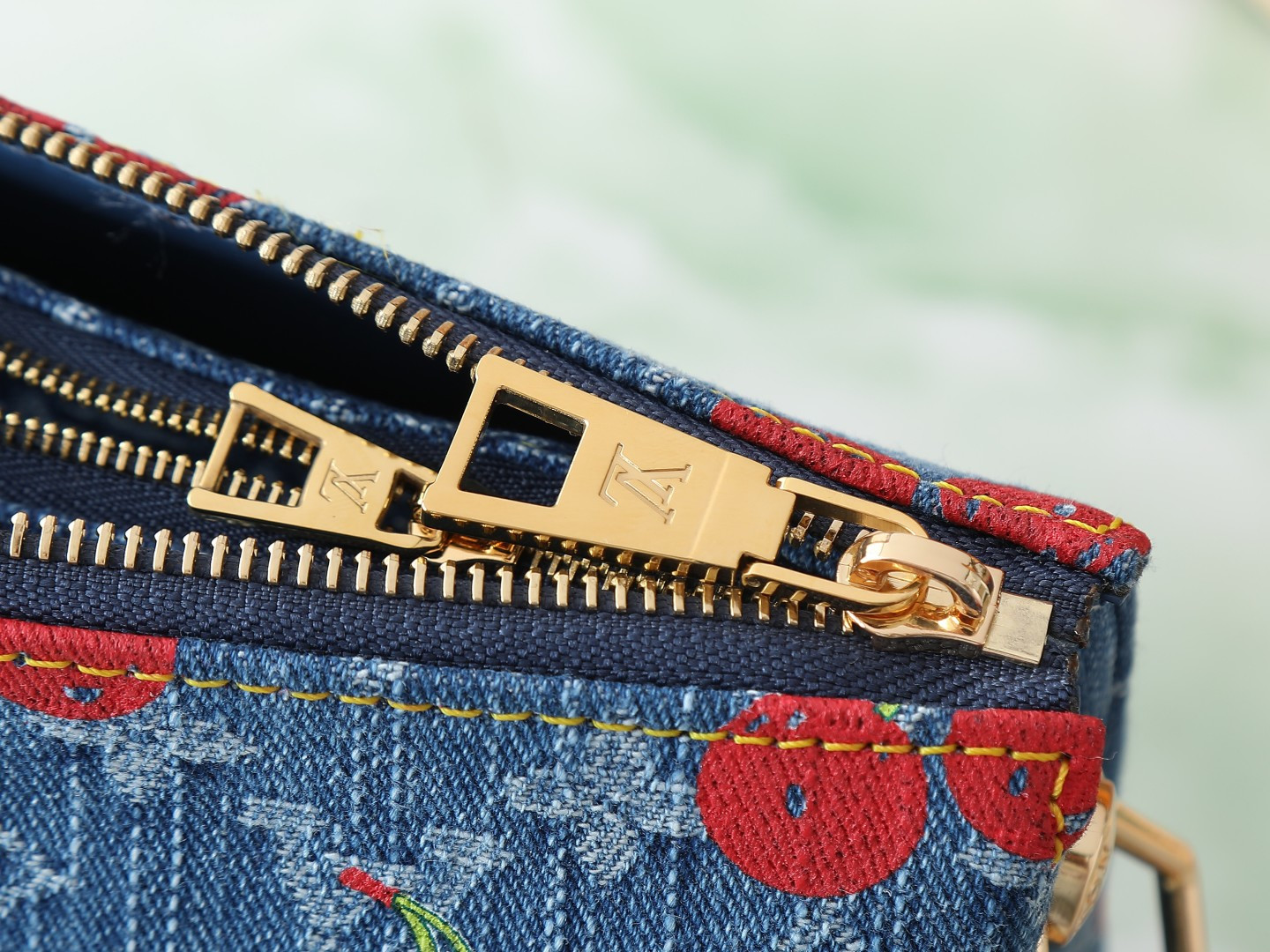 Louis Vuitton Coussin Small Shoulder Bag in Cherry Monogram Denim - Image 7