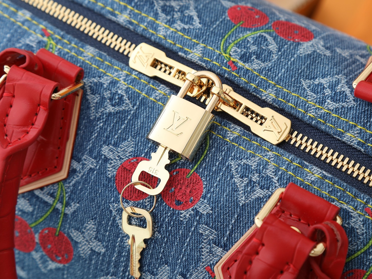 Louis Vuitton x Murakami Speedy Soft 30 Handbag - Monogram Denim - Image 7