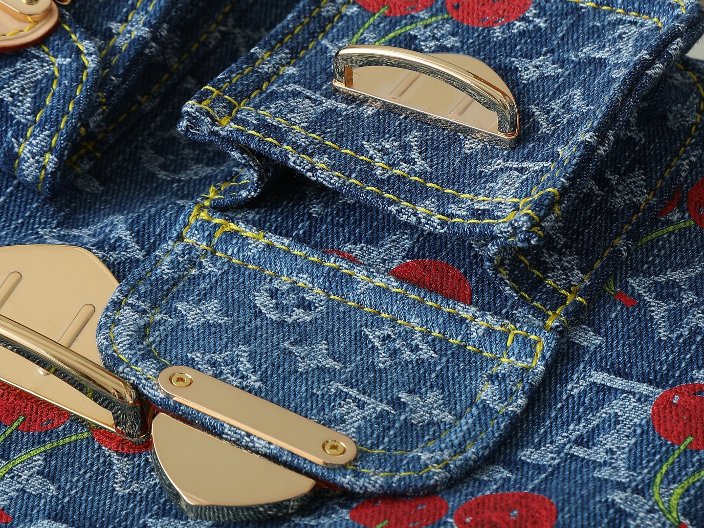 Louis Vuitton Venice NM Monogram Cherry Denim Shoulder Bag - Image 7