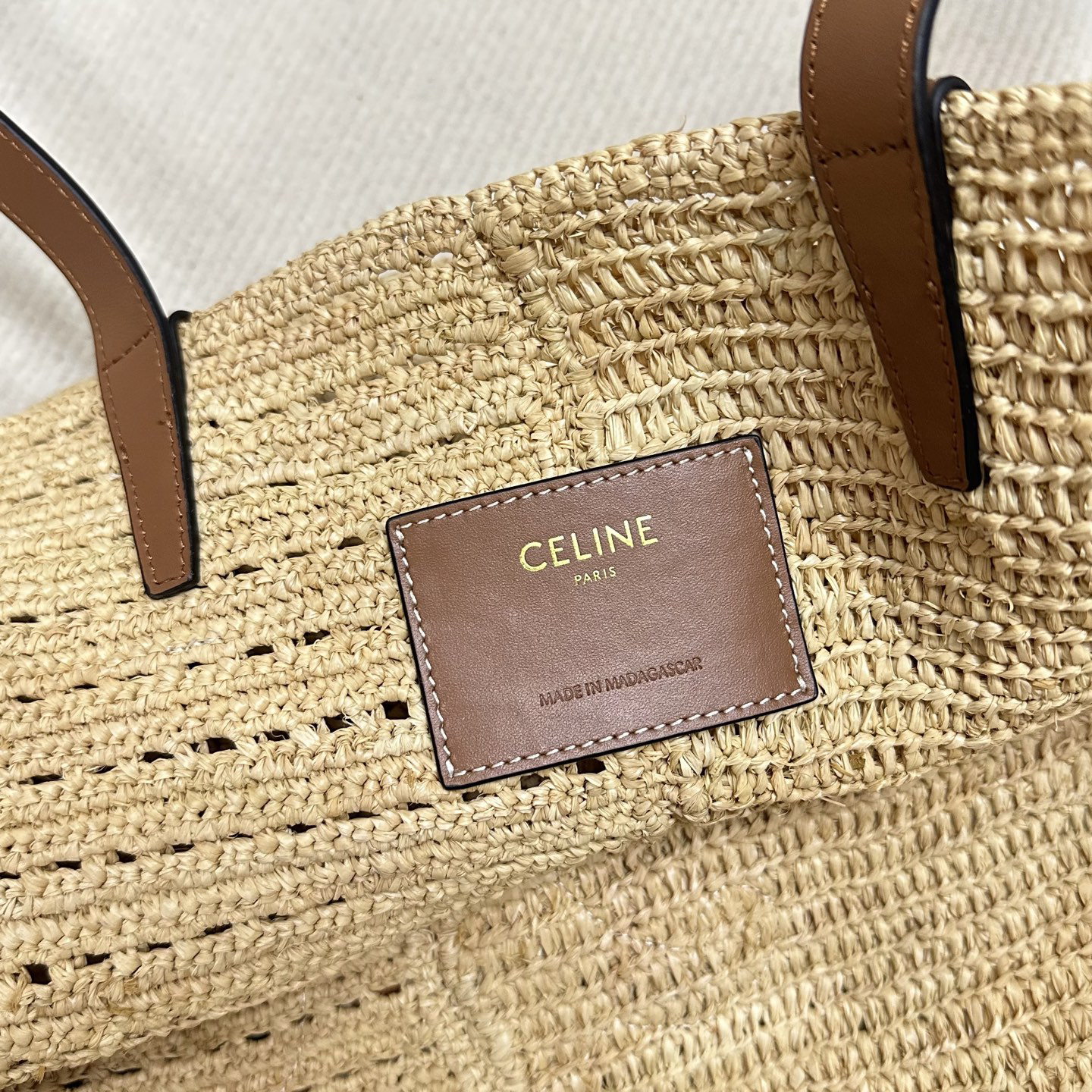 CELINE Medium Woven Triomphe Tote Bag - Image 7