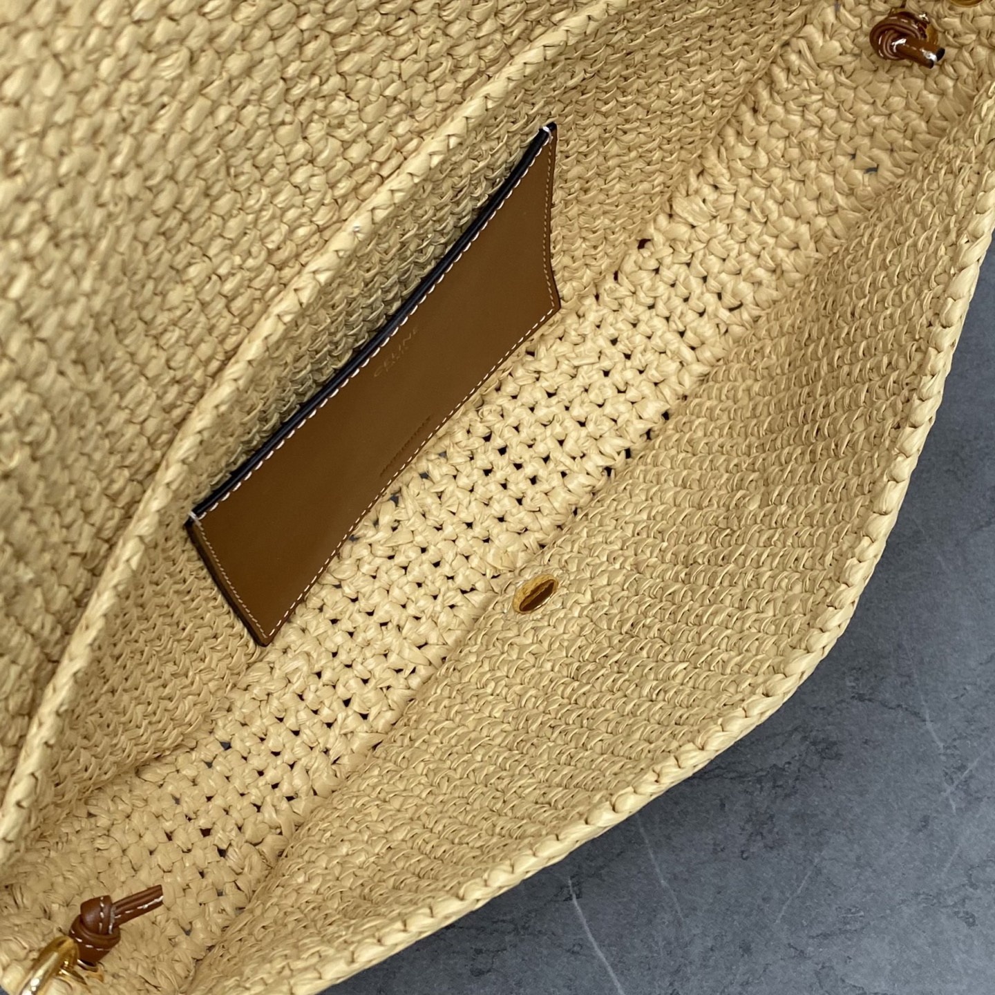 Celine Halfmoon Small Raffia Handbag - Image 7