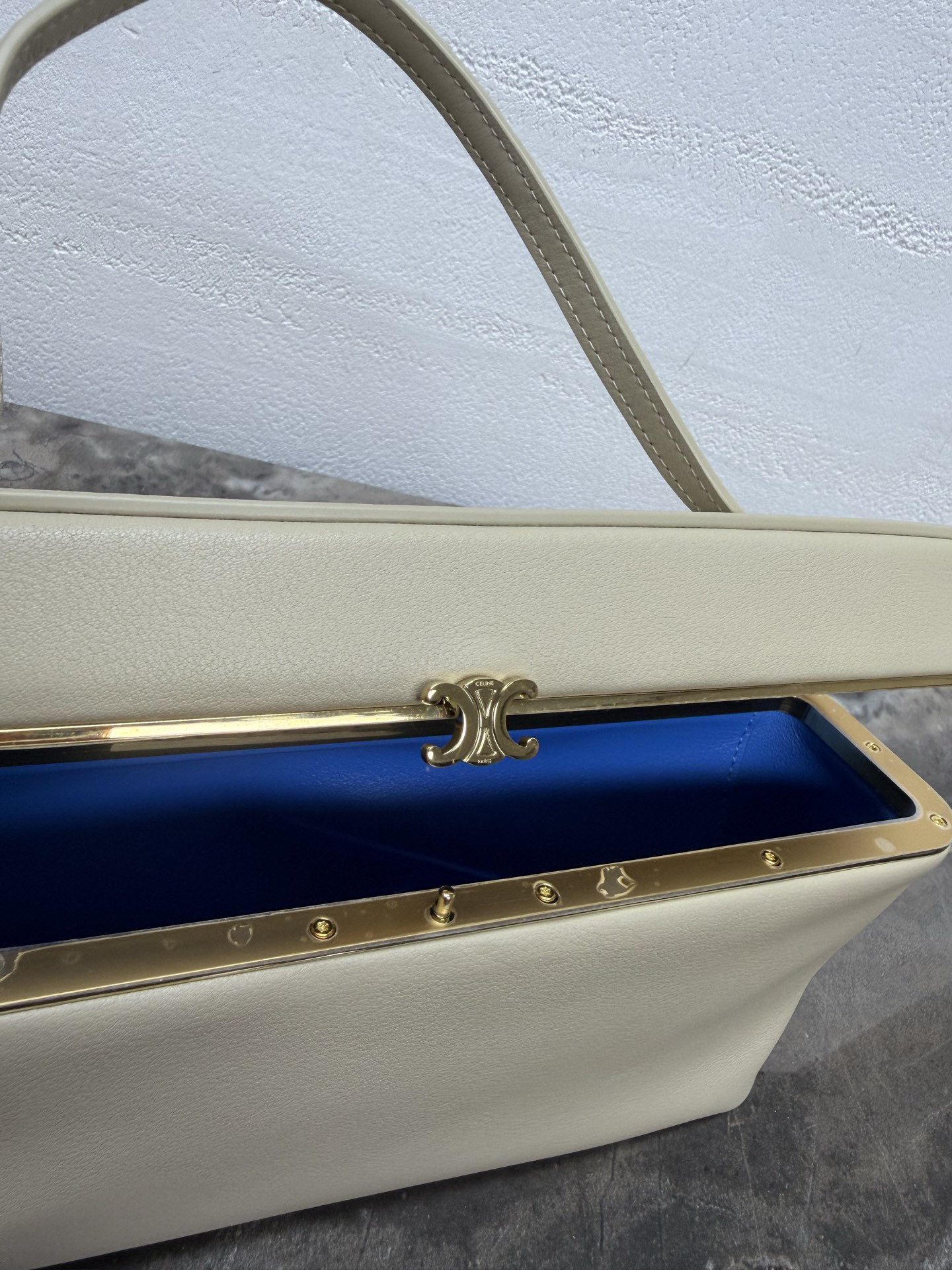 Rectangle Calfskin Handbag with Lambskin Lining - Image 7