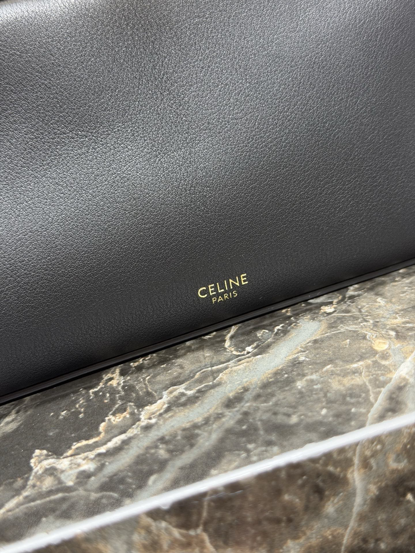 Rectangle Leather Handbag with Gold-Tone Hardware - Image 7