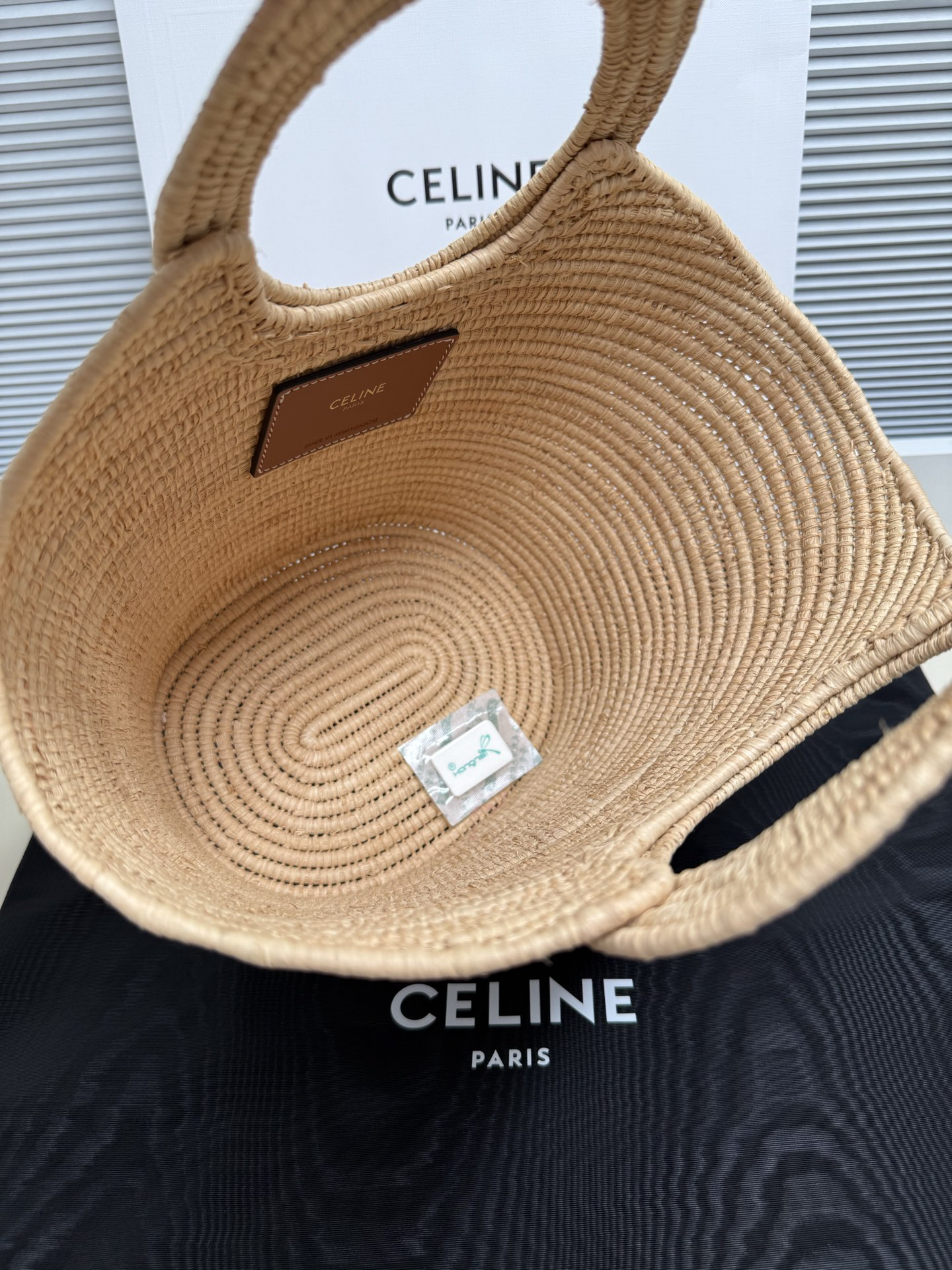 CELINE Raffia Woven Tote Bag - Image 7