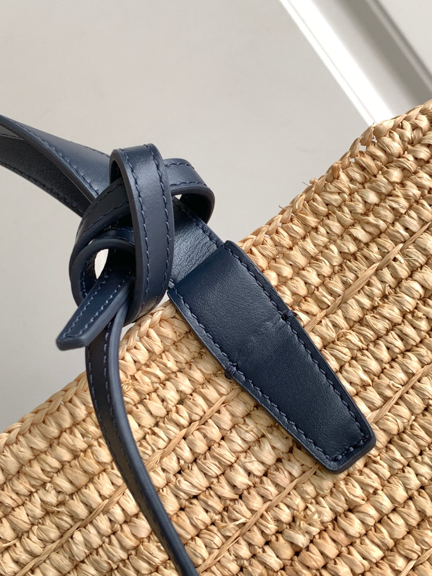 CELINE Teen Woven Plant-Fiber and Calfskin Tote Bag - Image 7
