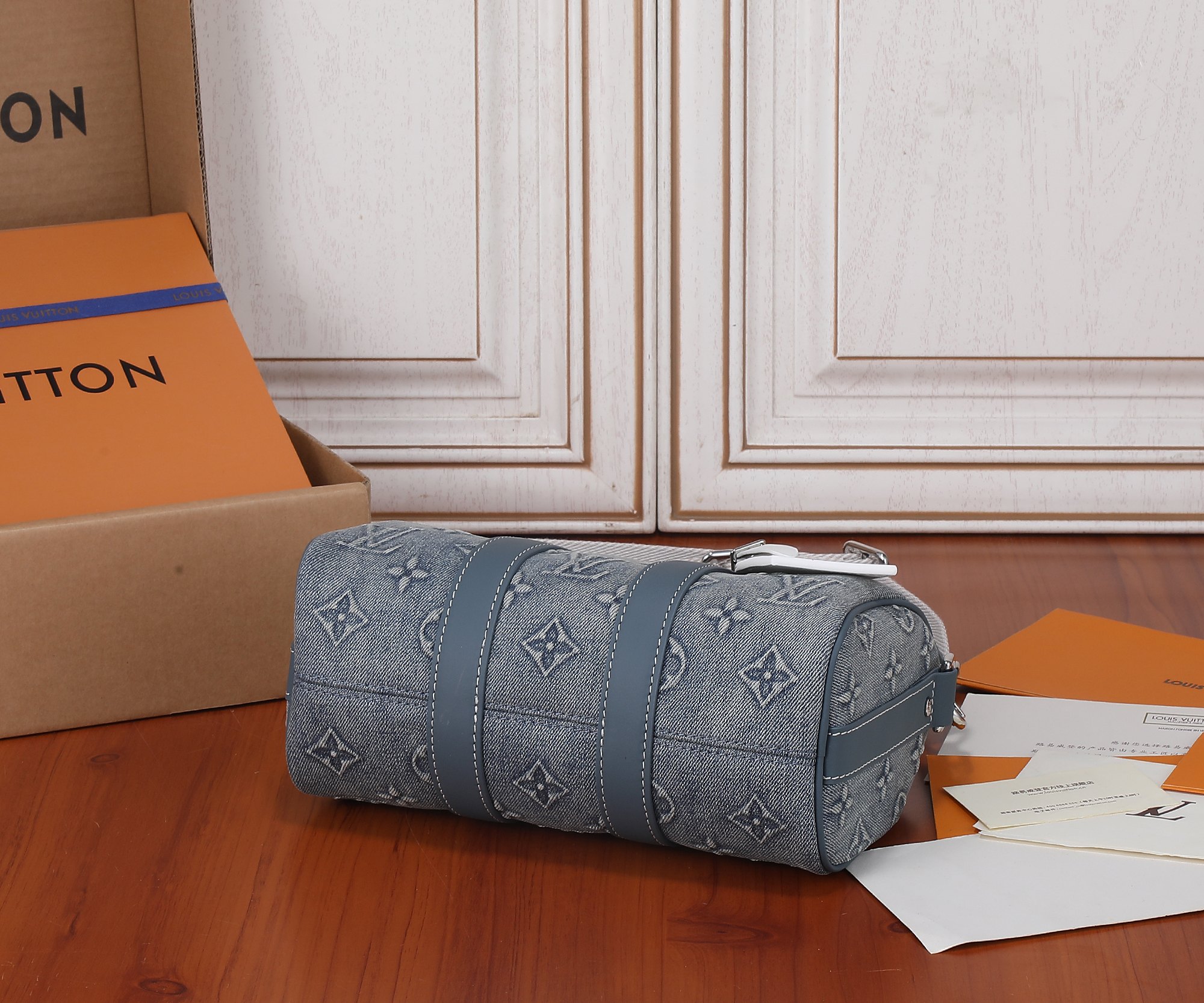 Keepall Bandouliere 25 Monogram Washed Denim Travel Bag - Image 7