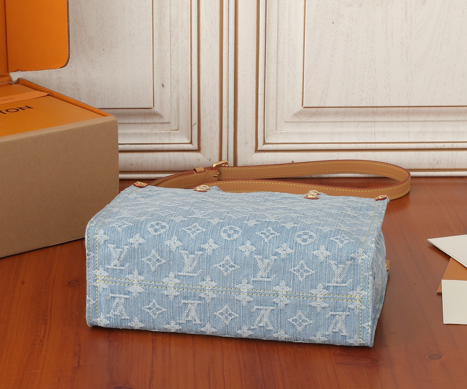 Louis Vuitton OnTheGo Small Tote Bag in Monogram Denim - Image 7