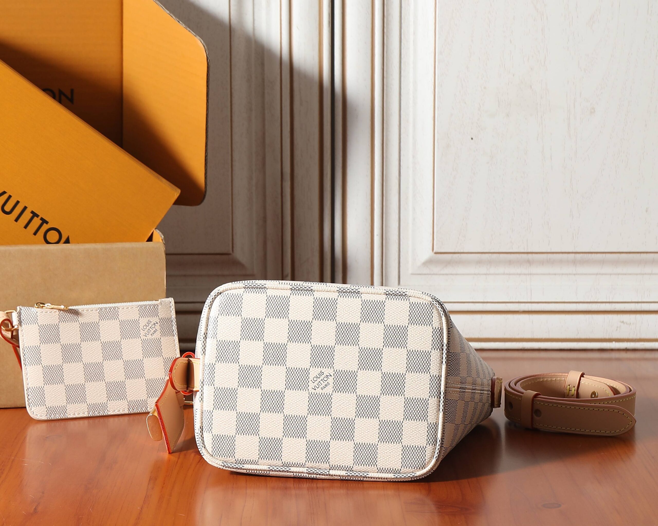 Louis Vuitton All In BB Handbag in Damier Azur Canvas - Image 7