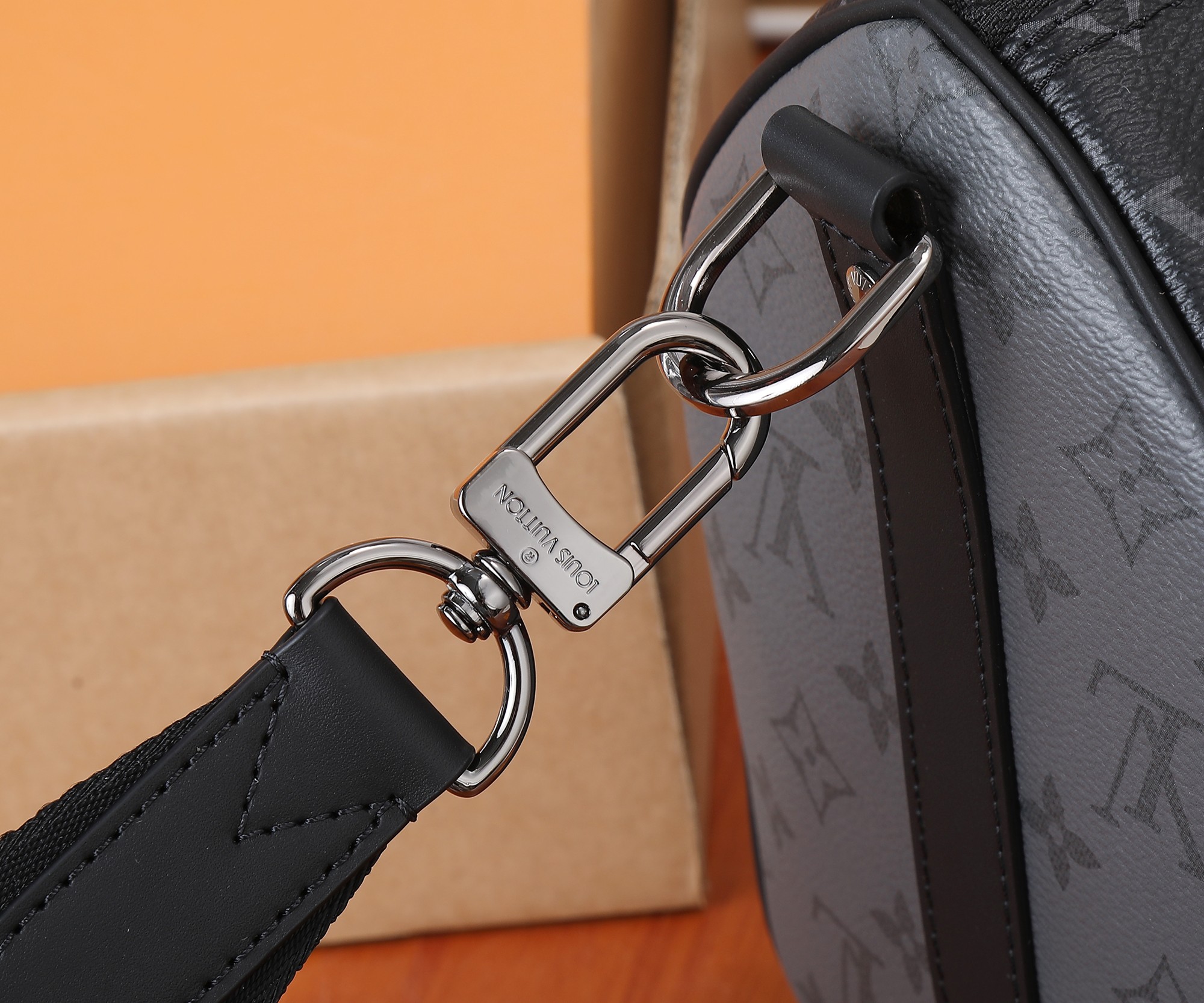 Louis Vuitton Keepall Bandouliere 35 Travel Bag - Monogram Eclipse - Image 7