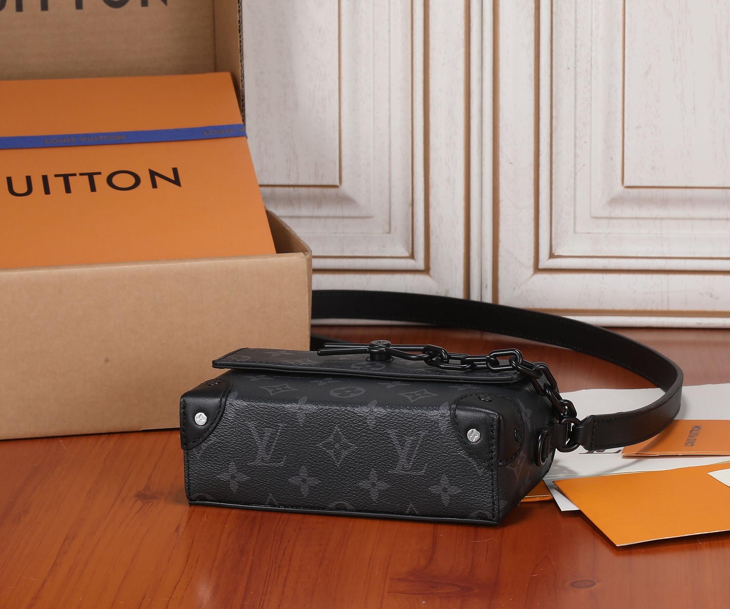 Louis Vuitton Steamer Mini Handbag in Monogram Eclipse Canvas - Image 7