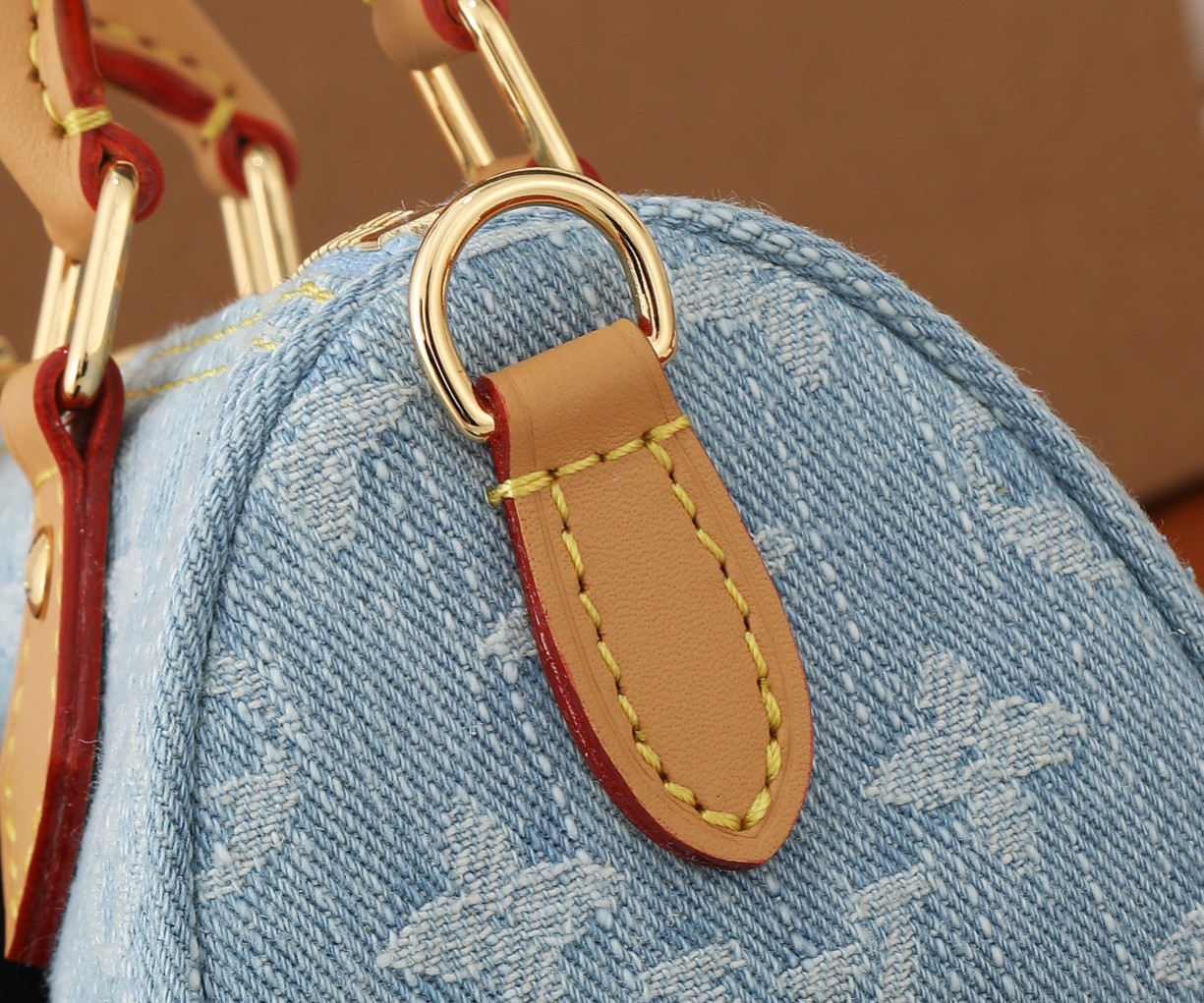 Louis Vuitton Nano Speedy Denim Shoulder Bag - Image 7