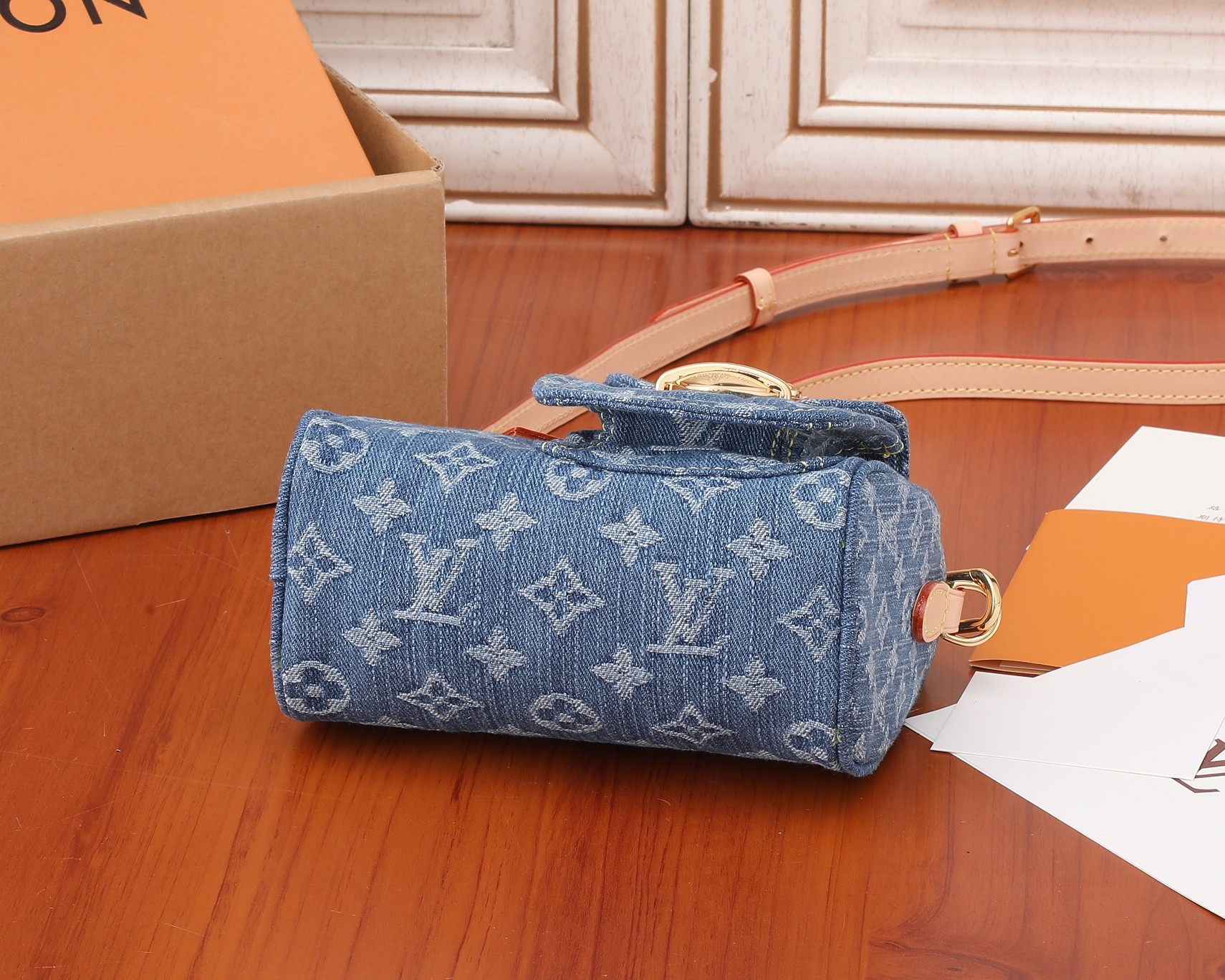 Nano Speedy Handbag in Monogram Denim - Image 7