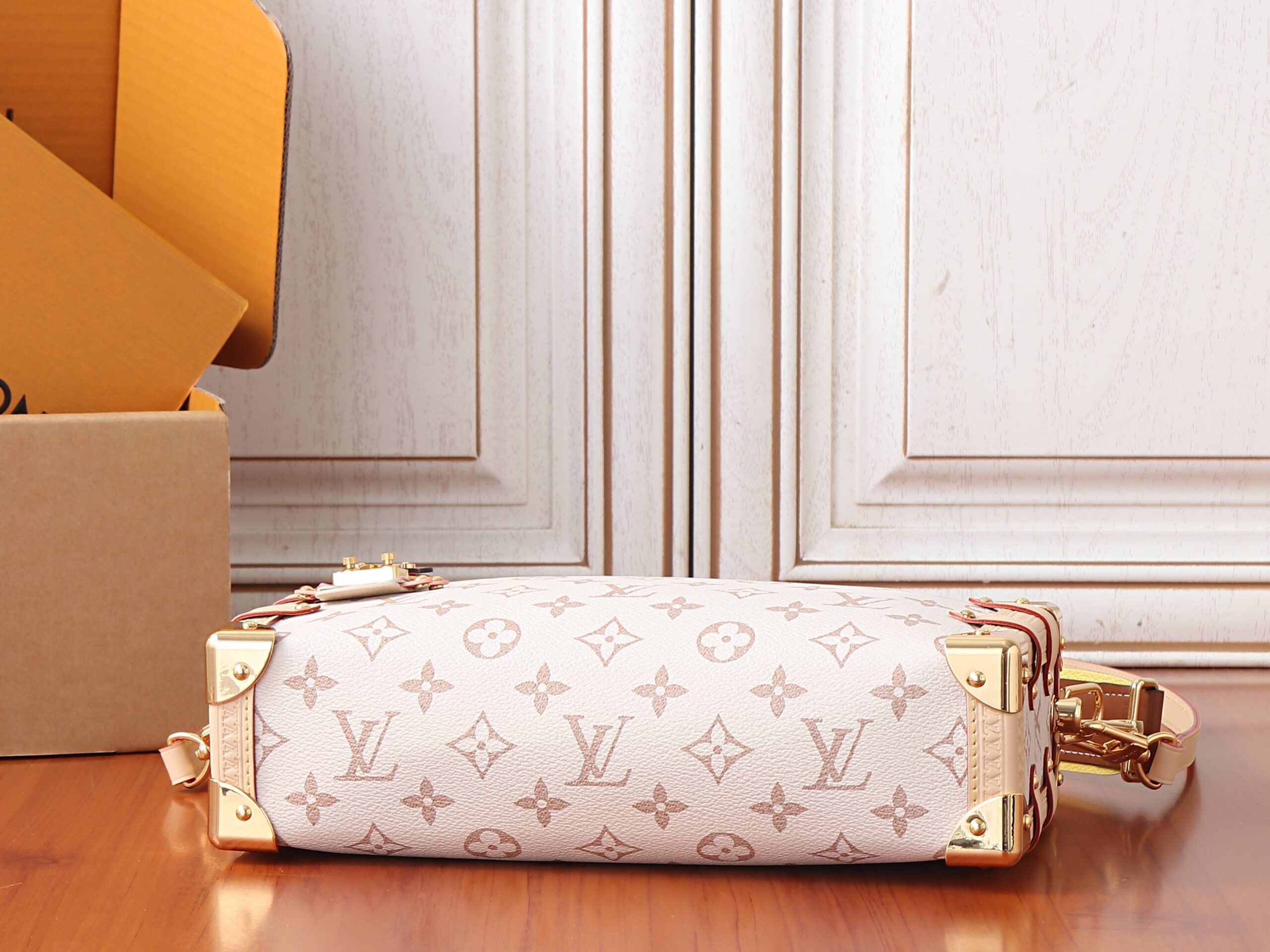 Side Trunk Medium Handbag in Monogram Dune - Image 7