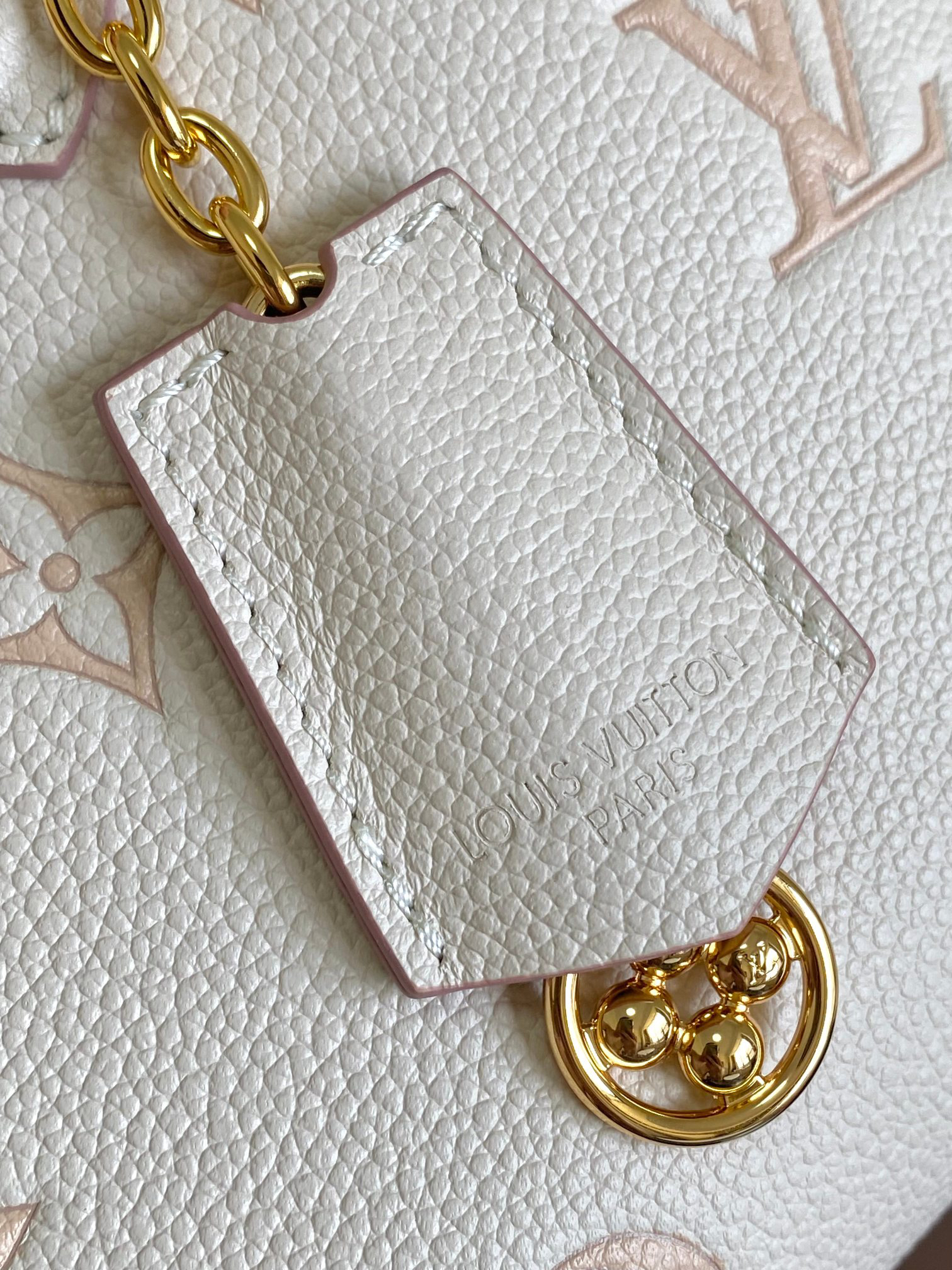 Louis Vuitton OnTheGo Small Shoulder Bag M14403 in Beige Monogram Empreinte Leather - Image 7