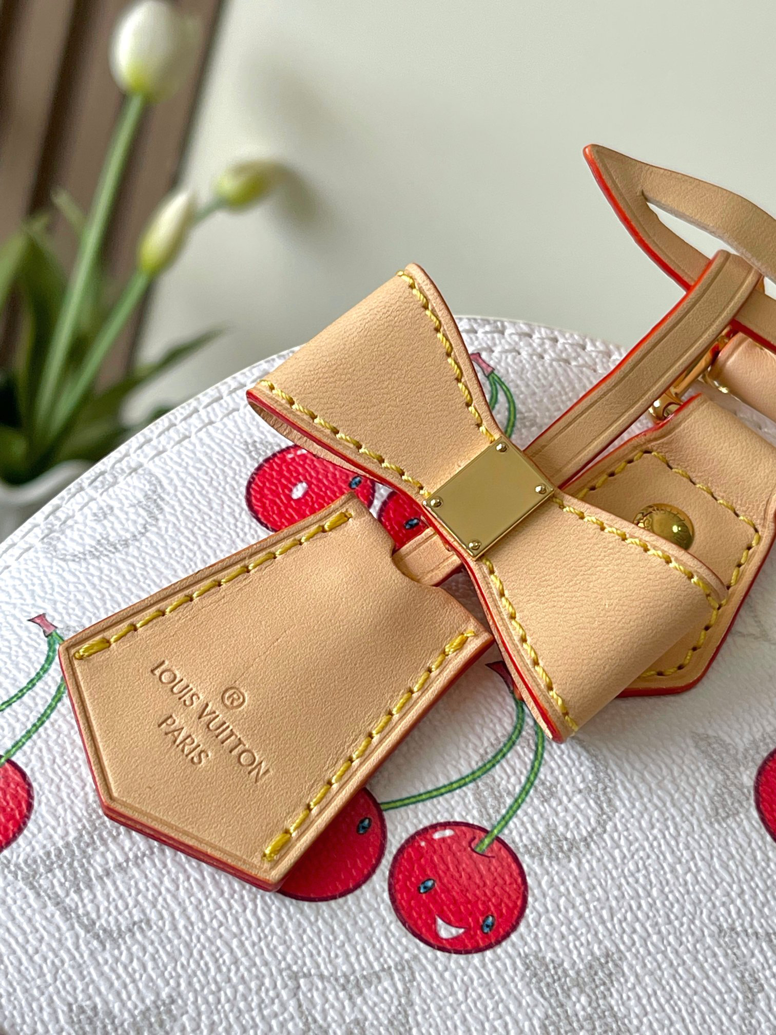 Louis Vuitton x Murakami Alma BB Handbag in White Cherry Monogram Canvas - Image 7