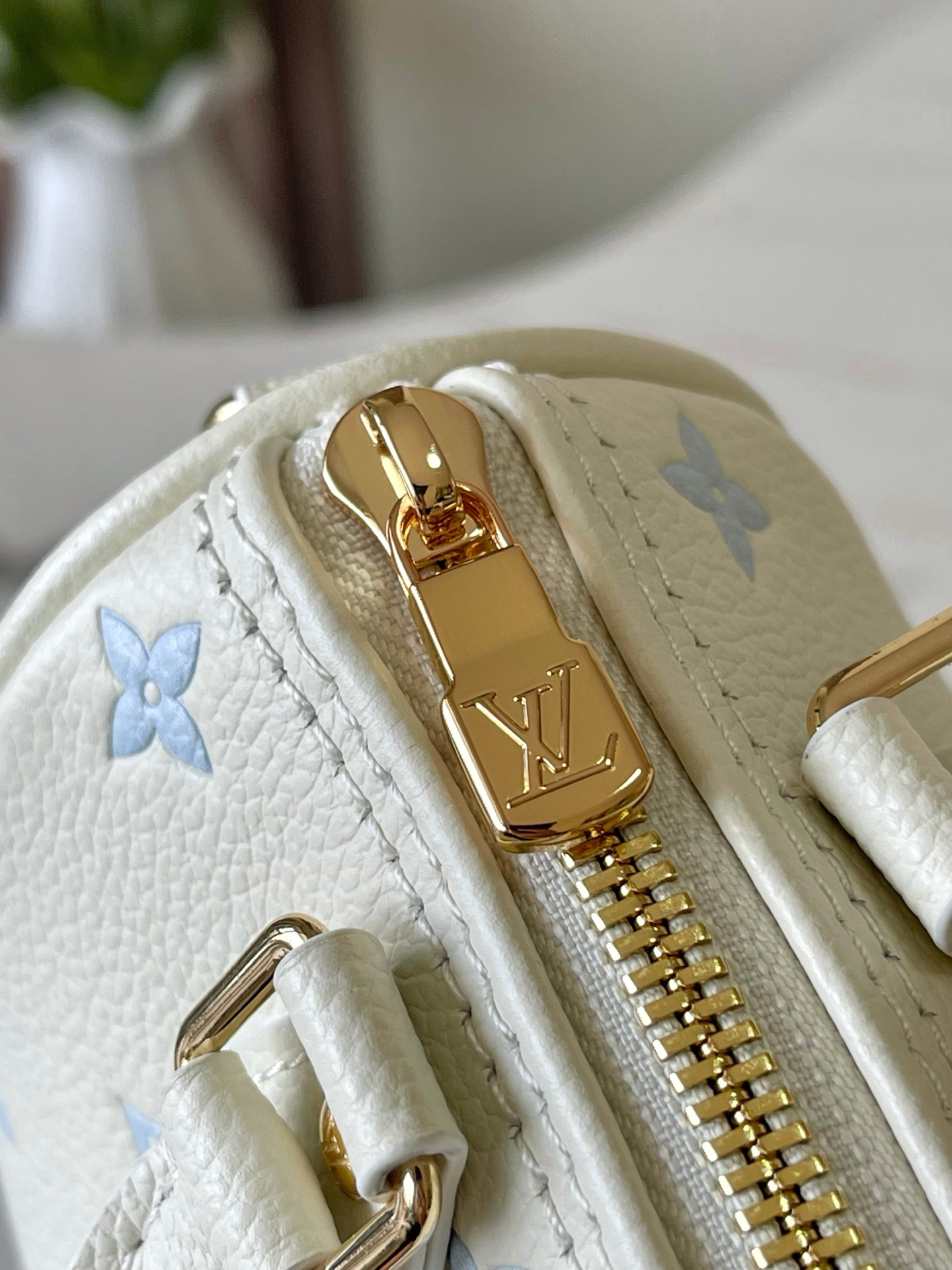 Louis Vuitton Nano Speedy Handbag in Salt Blue Monogram Empreinte Leather - Image 7