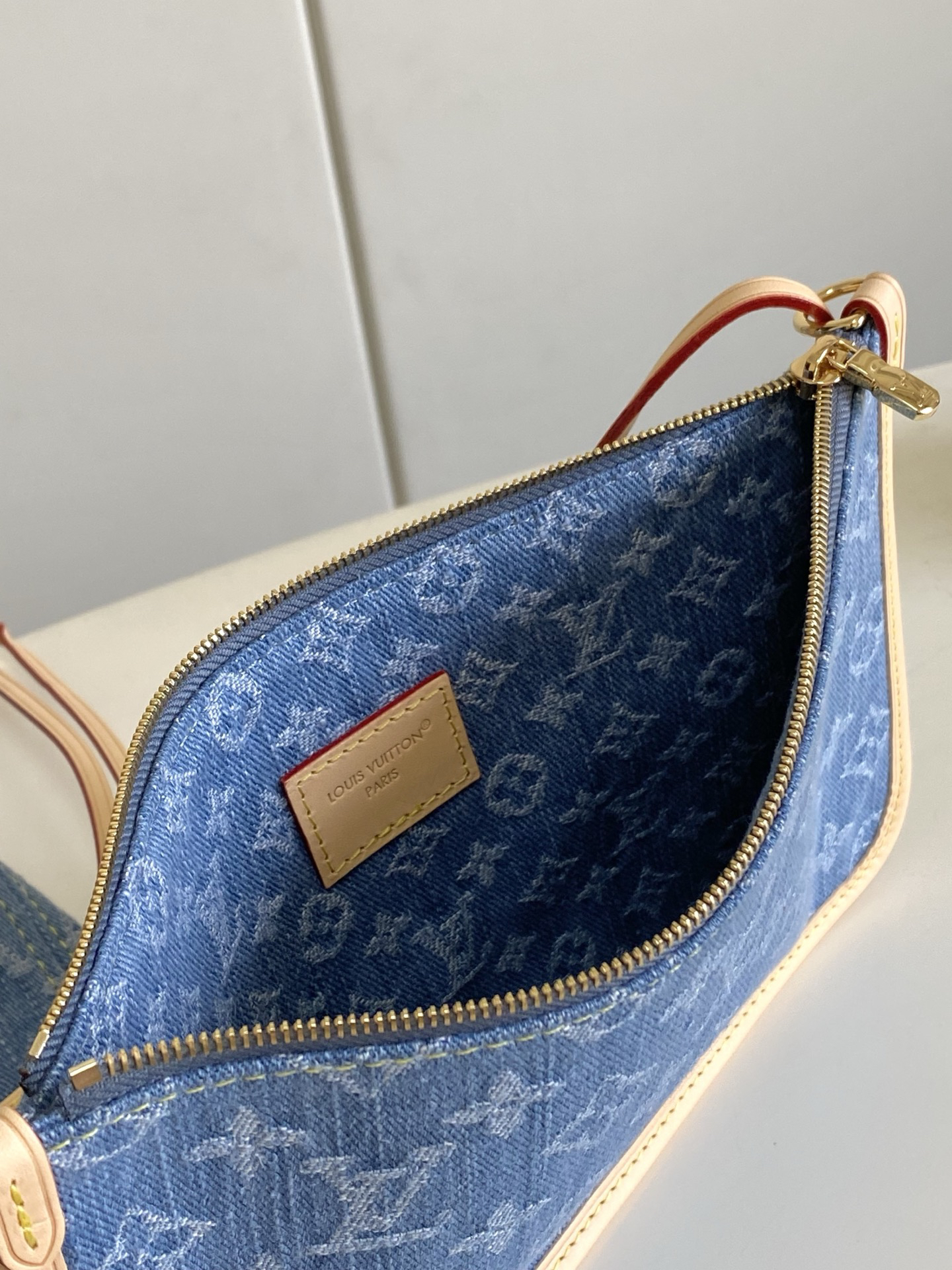 Louis Vuitton Neverfull Monogram Denim Tote Bag - Image 7