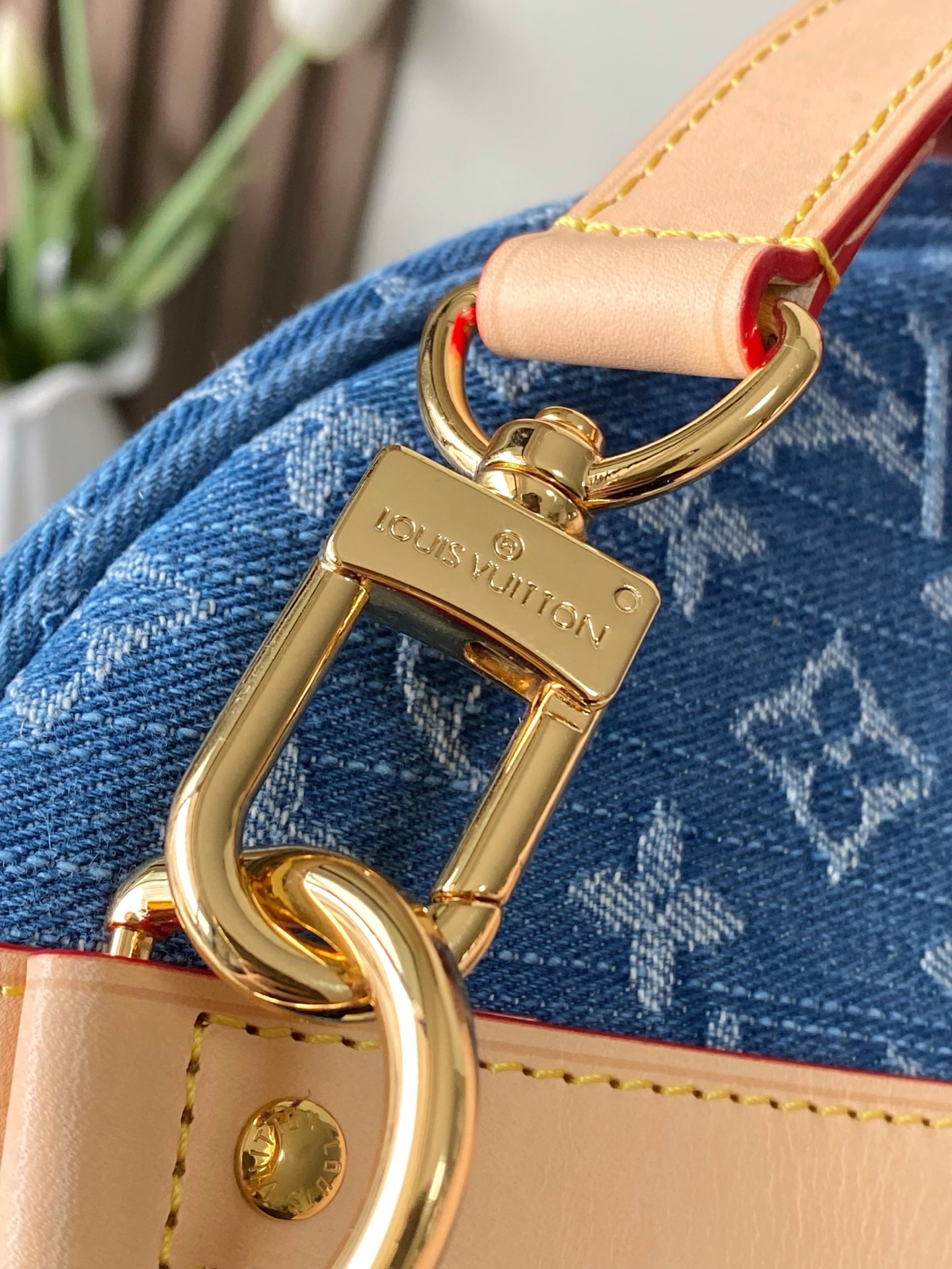 Louis Vuitton Keepall Bandoulière 45 Travel Bag in Blue Denim - Image 7