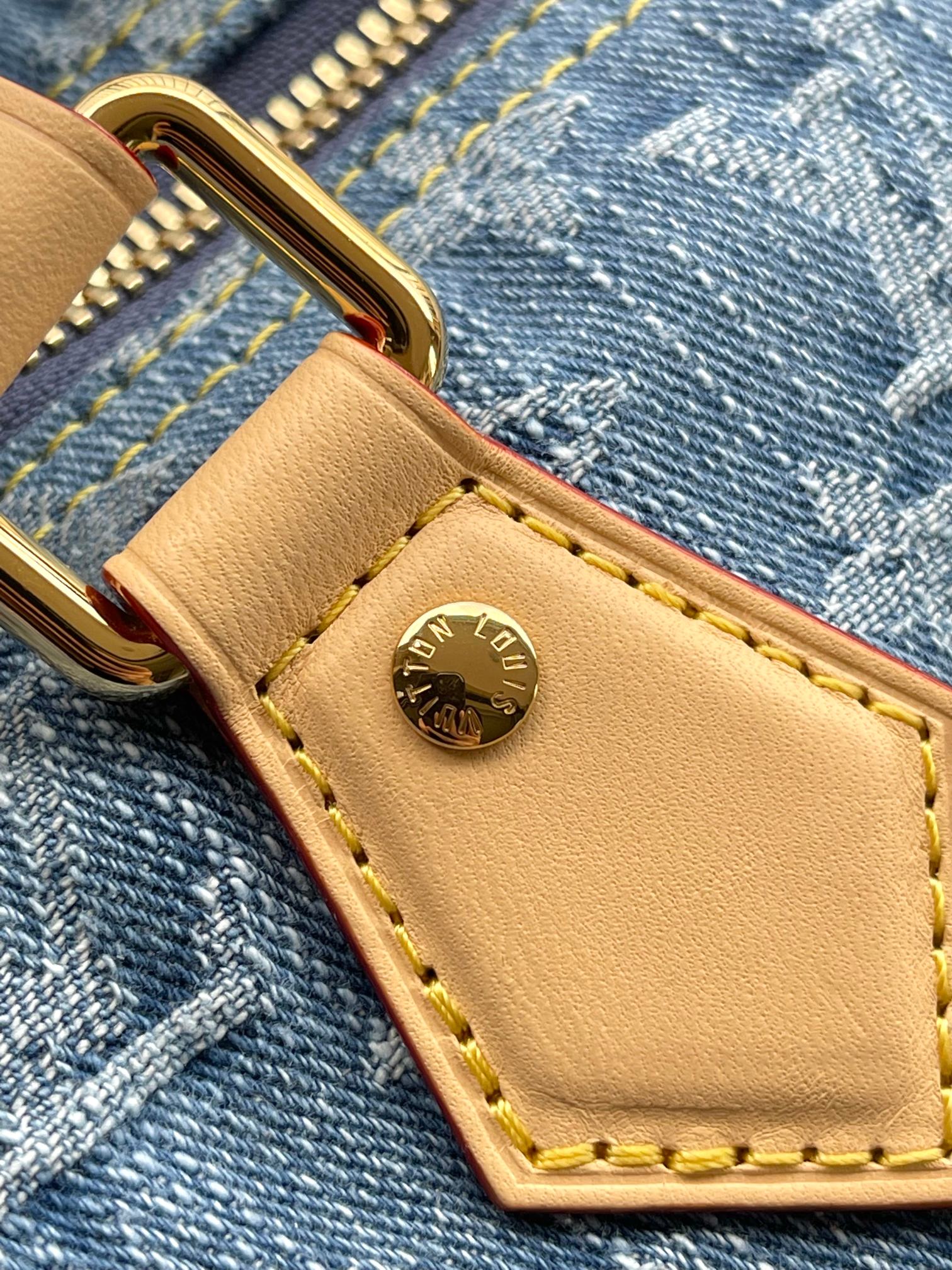 Louis Vuitton Speedy Bandoulière 30 Denim Handbag - Image 7