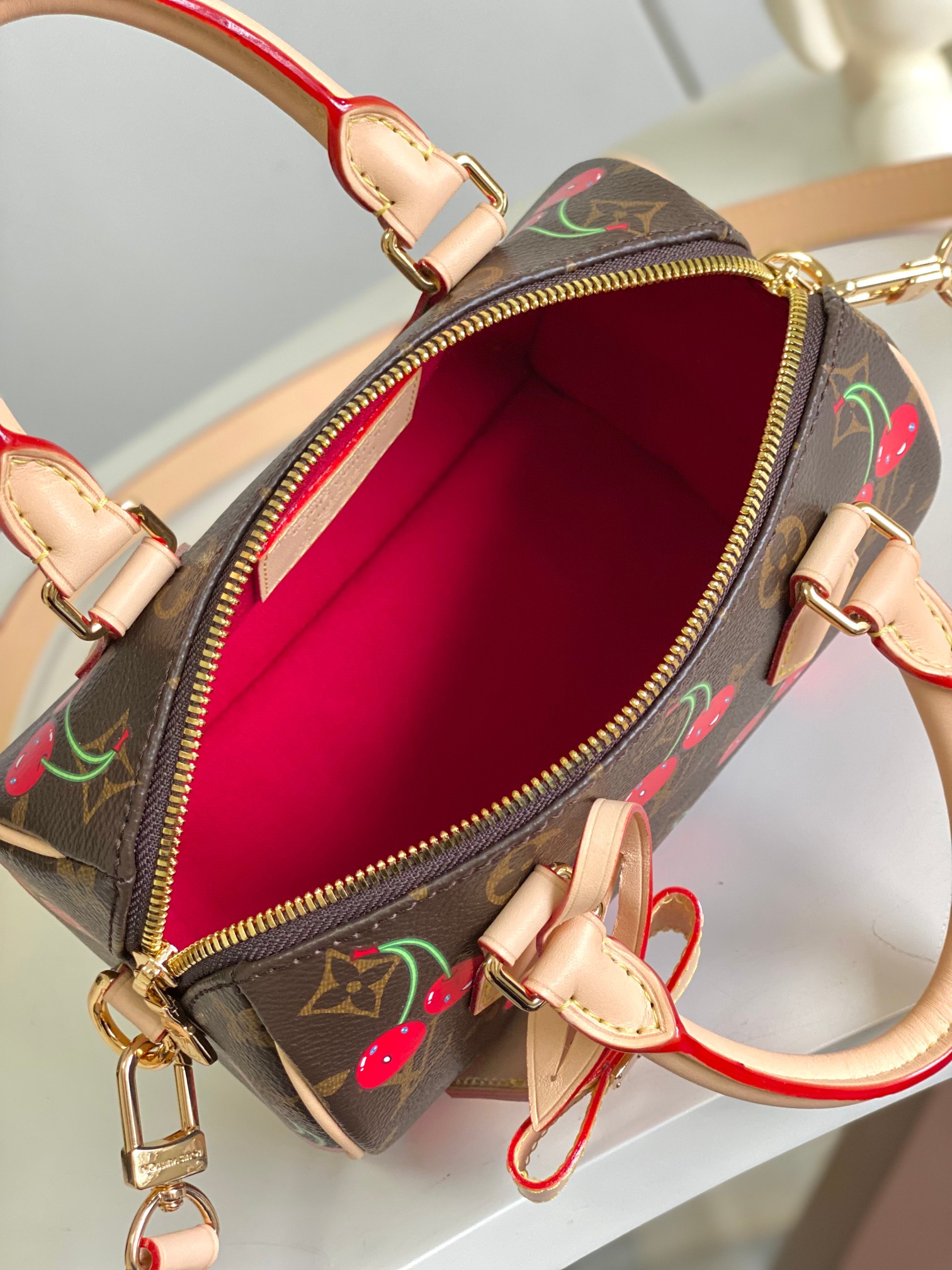 Speedy Bandoulière Handbag with LV x TM Cherry Monogram - Image 7