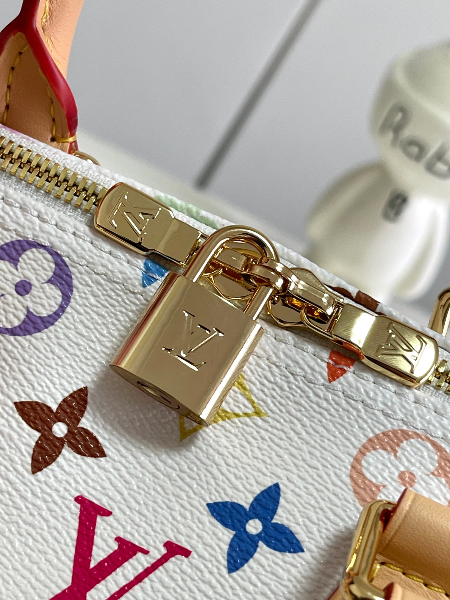 Louis Vuitton x Takashi Murakami Speedy Bandouliere 25 Handbag in White Multicolor Monogram - Image 7