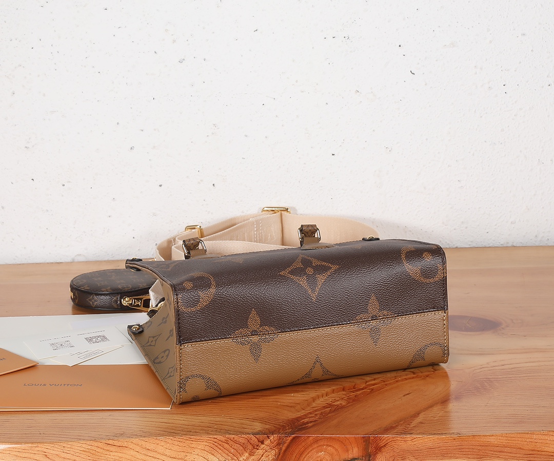 Louis Vuitton OnTheGo Small Handbag in Monogram and Monogram Reverse Canvas - Image 7