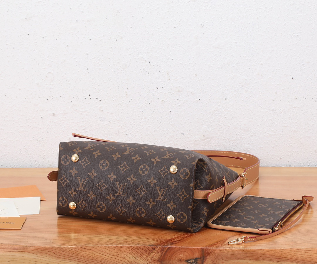CarryAll Small Handbag in Monogram Canvas and Leather Trim - Image 7