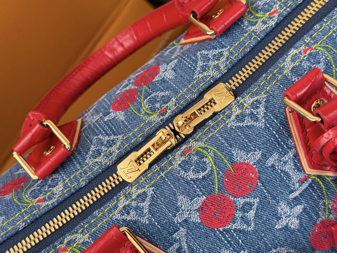 Louis Vuitton x Takashi Murakami Monogram Denim Cherry Bag M87627 - Image 7