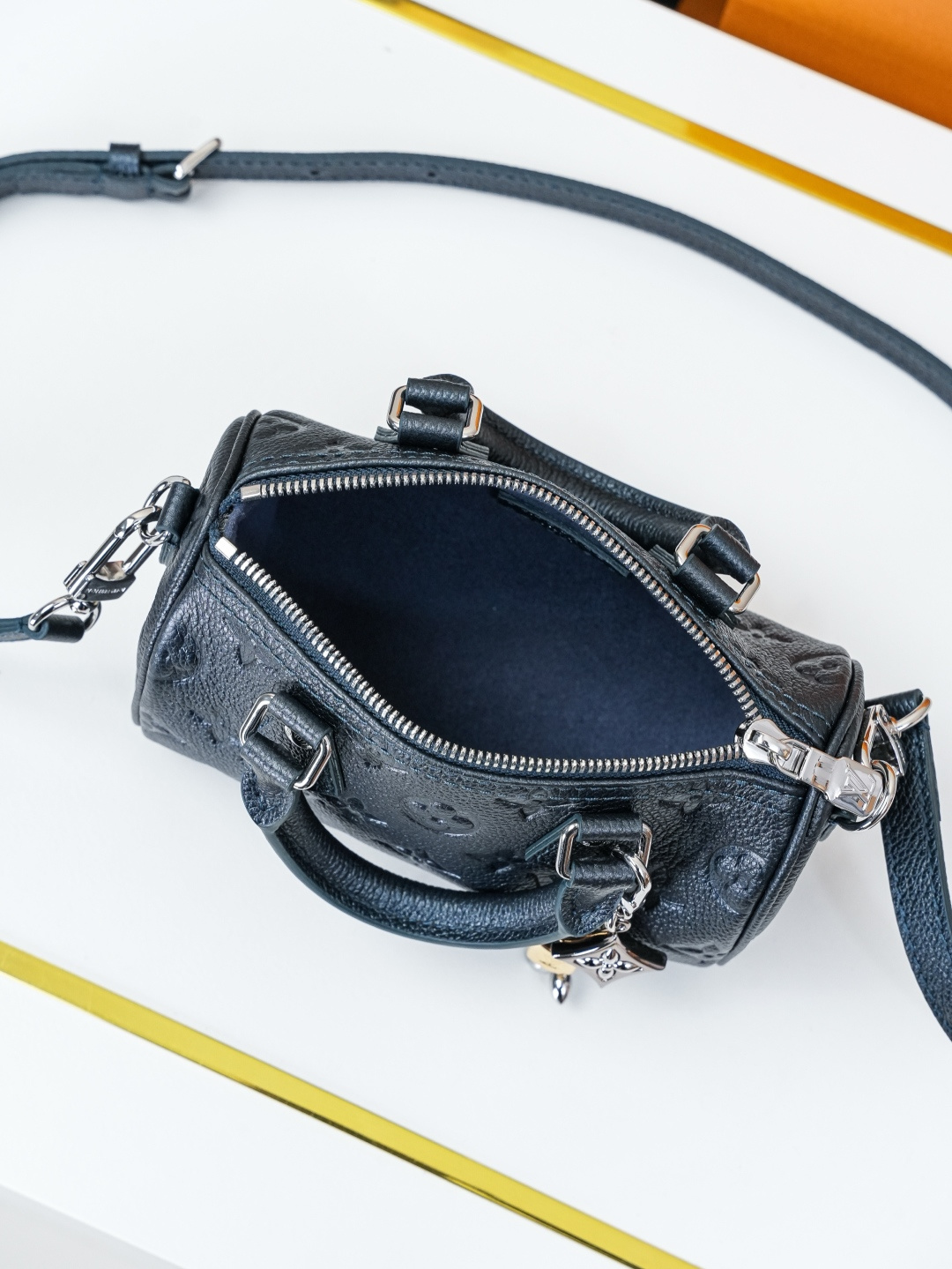 Louis Vuitton Nano Speedy Handbag in Sapphire Blue Monogram - Image 7