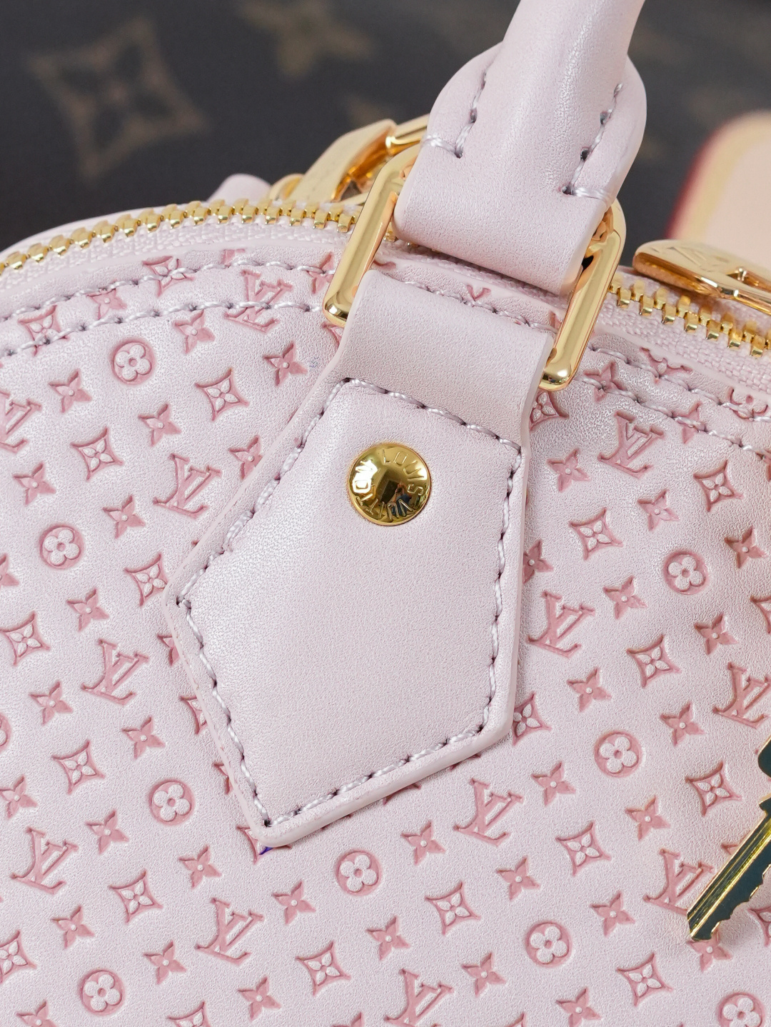 Louis Vuitton Alma BB Minigram Leather Handbag - Pink - Image 7