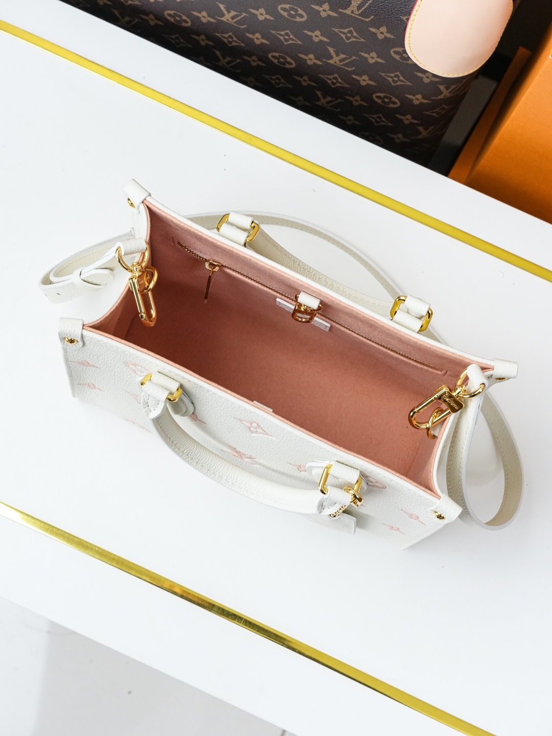 Louis Vuitton OnTheGo Small Tote Bag in Monogram Empreinte Leather - Image 7