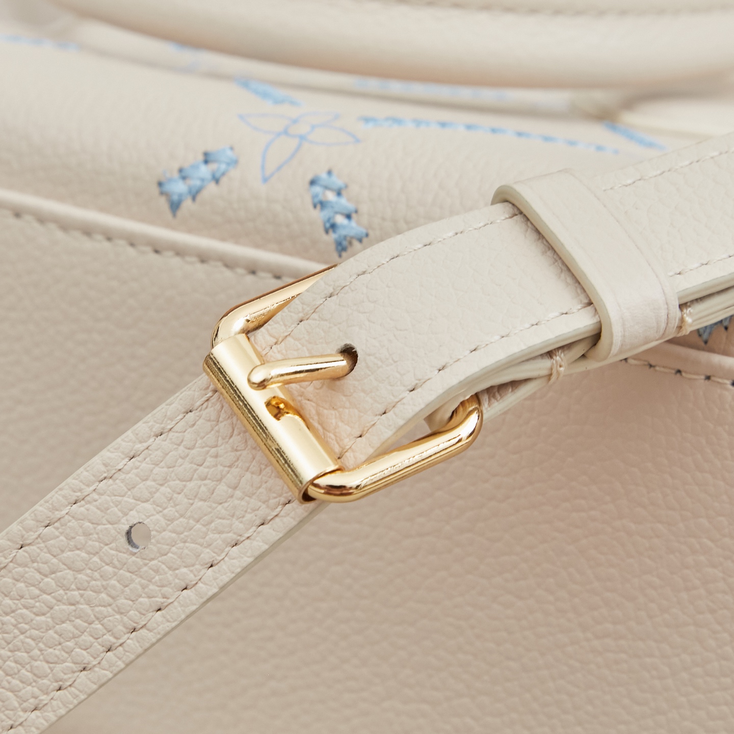 Louis Vuitton OnTheGo East West Handbag in White Embroidered Monogram Empreinte Leather - Image 7