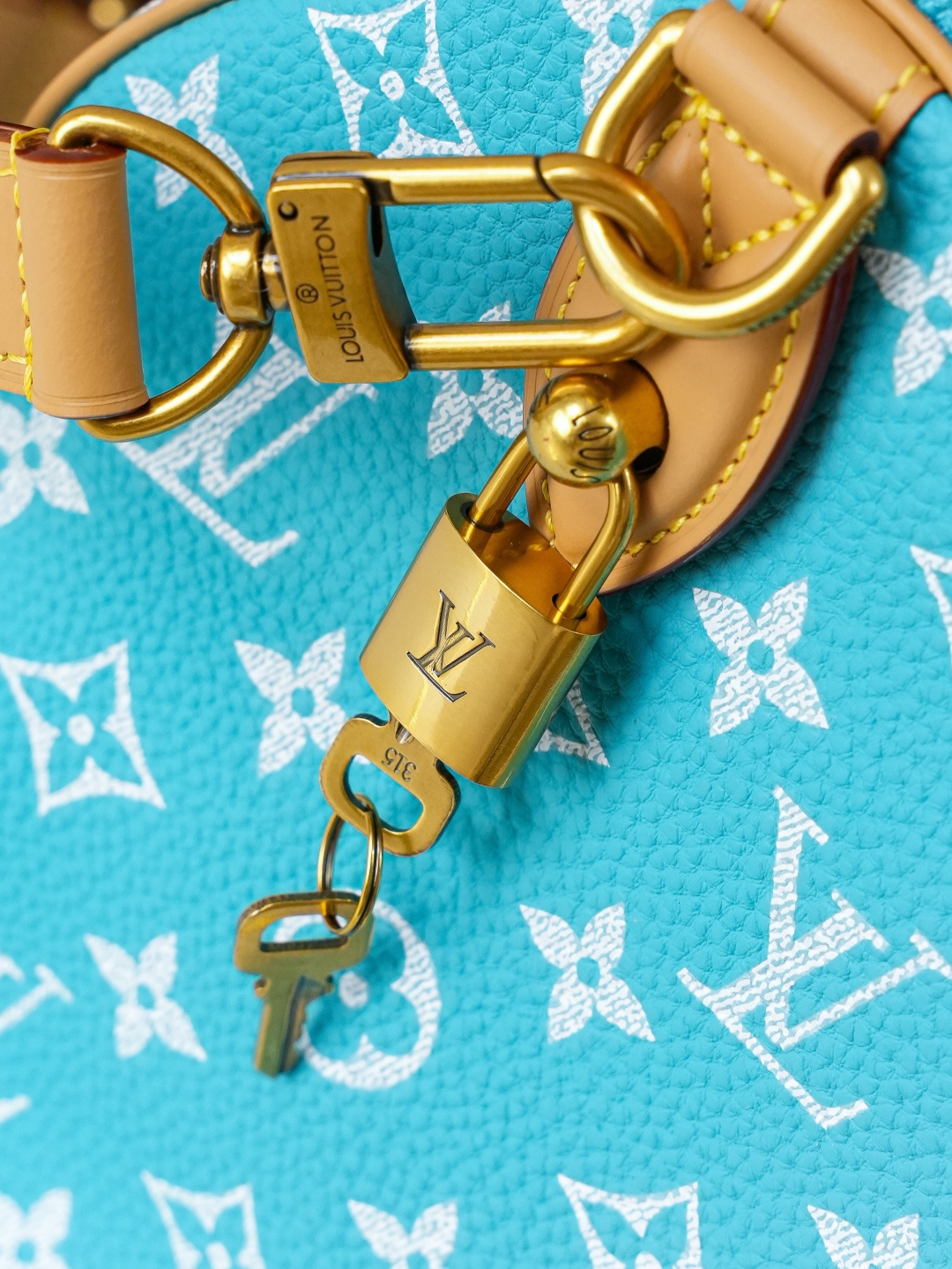 Louis Vuitton Speedy Bandoulière 30 Handbag in Light Blue Monogram Canvas - Image 7