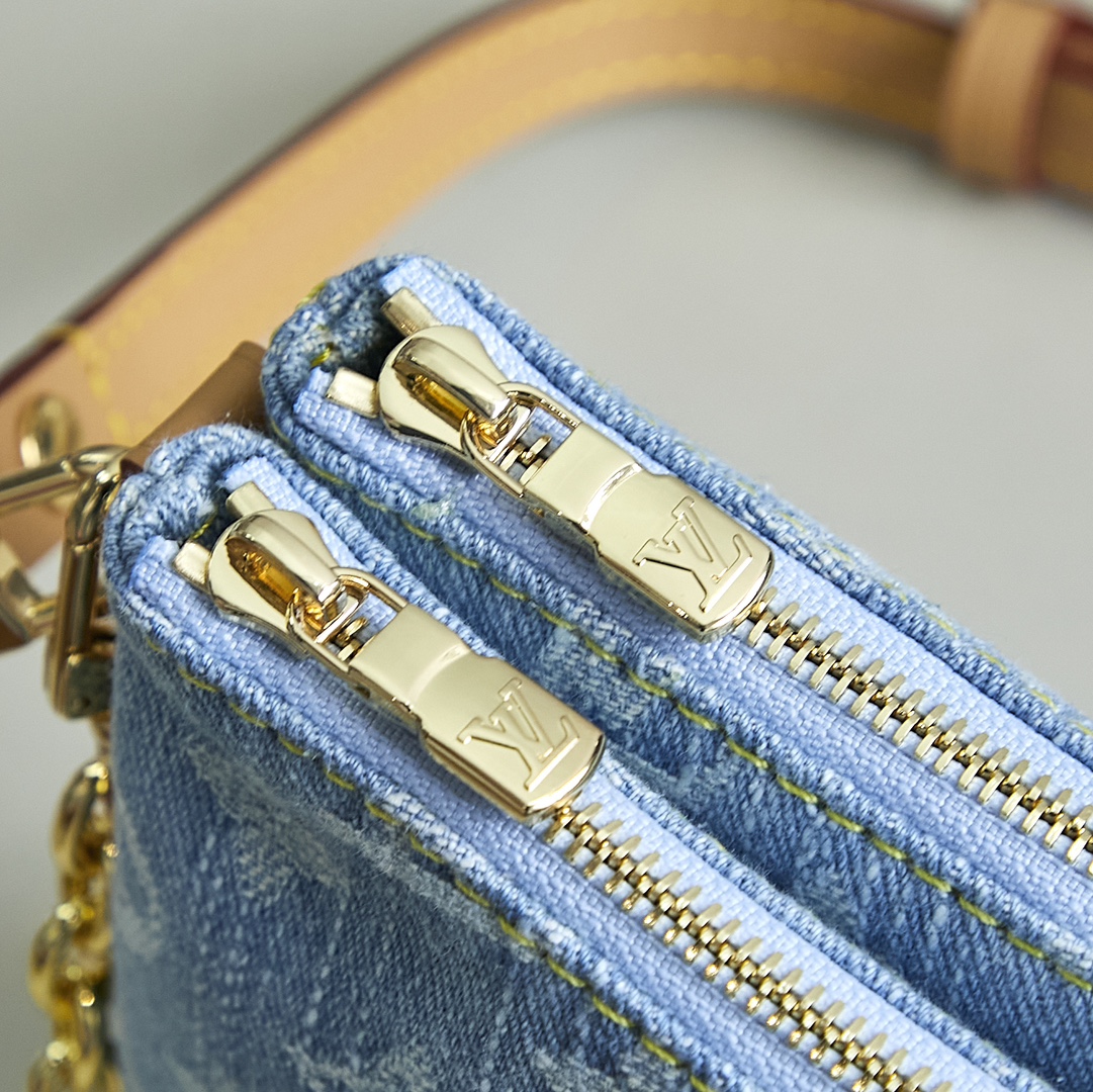 Louis Vuitton Liv Pochette M83532 in Light Blue Monogram Denim - Image 7