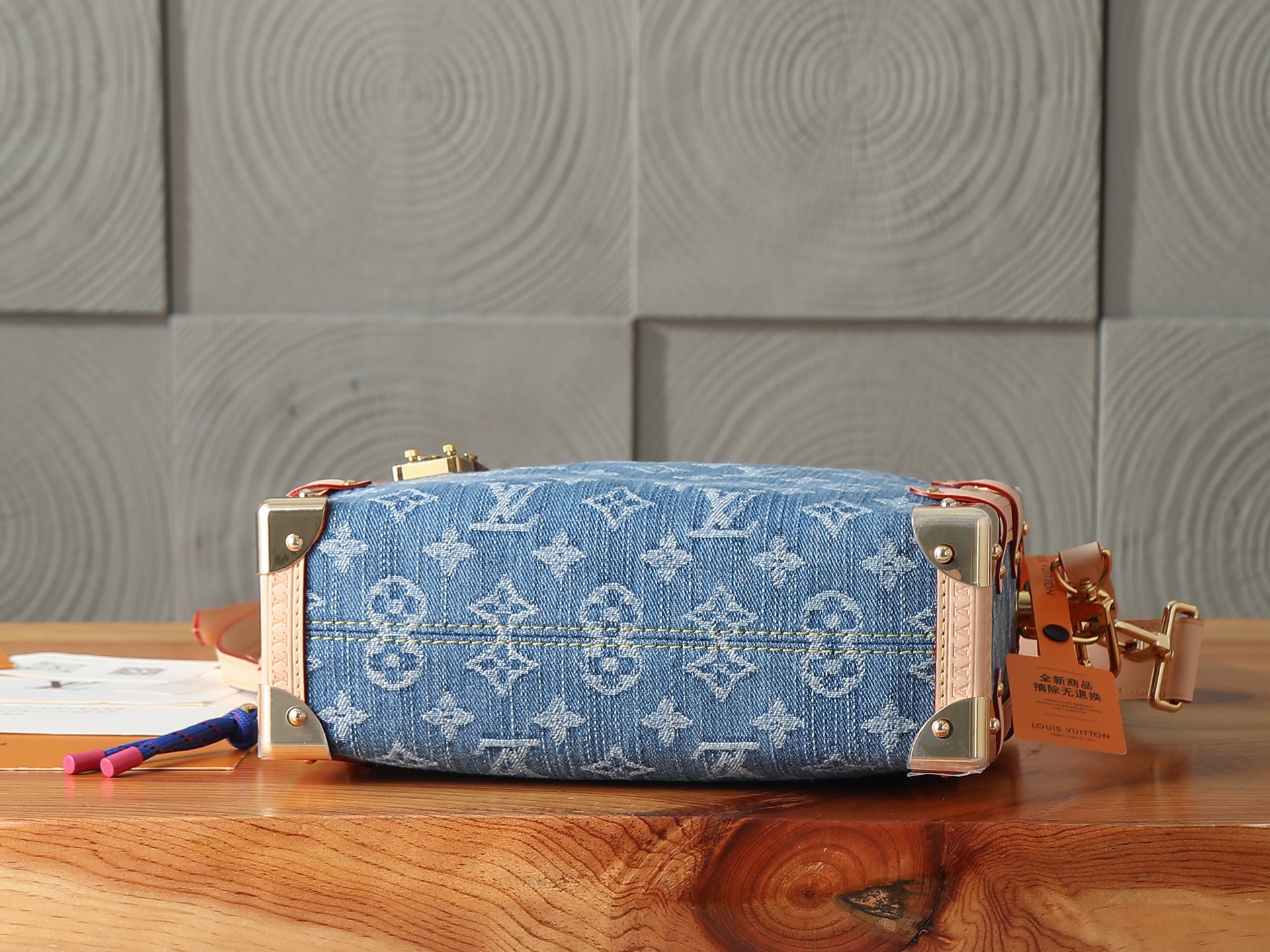 Louis Vuitton Side Trunk Medium Denim Crossbody Bag - Image 7