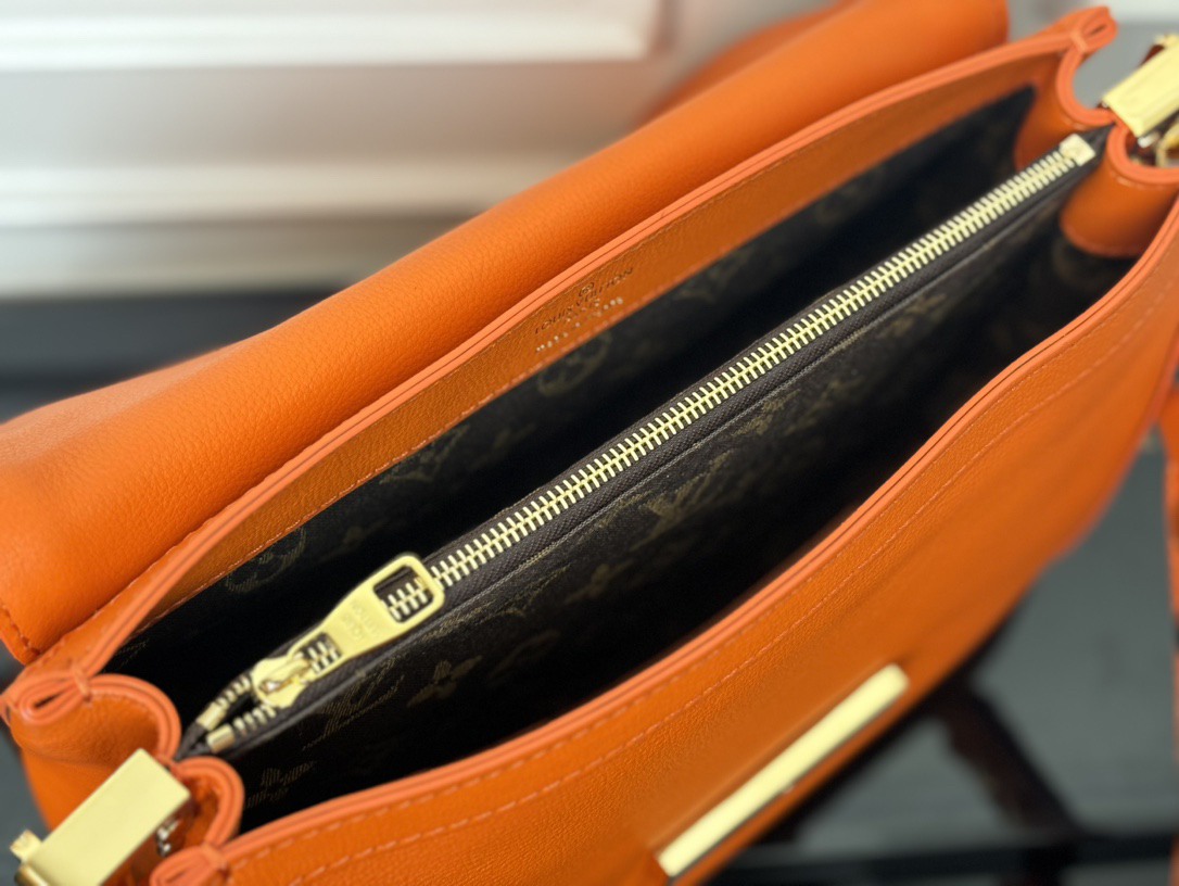 Louis Vuitton Dauphine Soft MM Orange Crossbody Bag - Image 7
